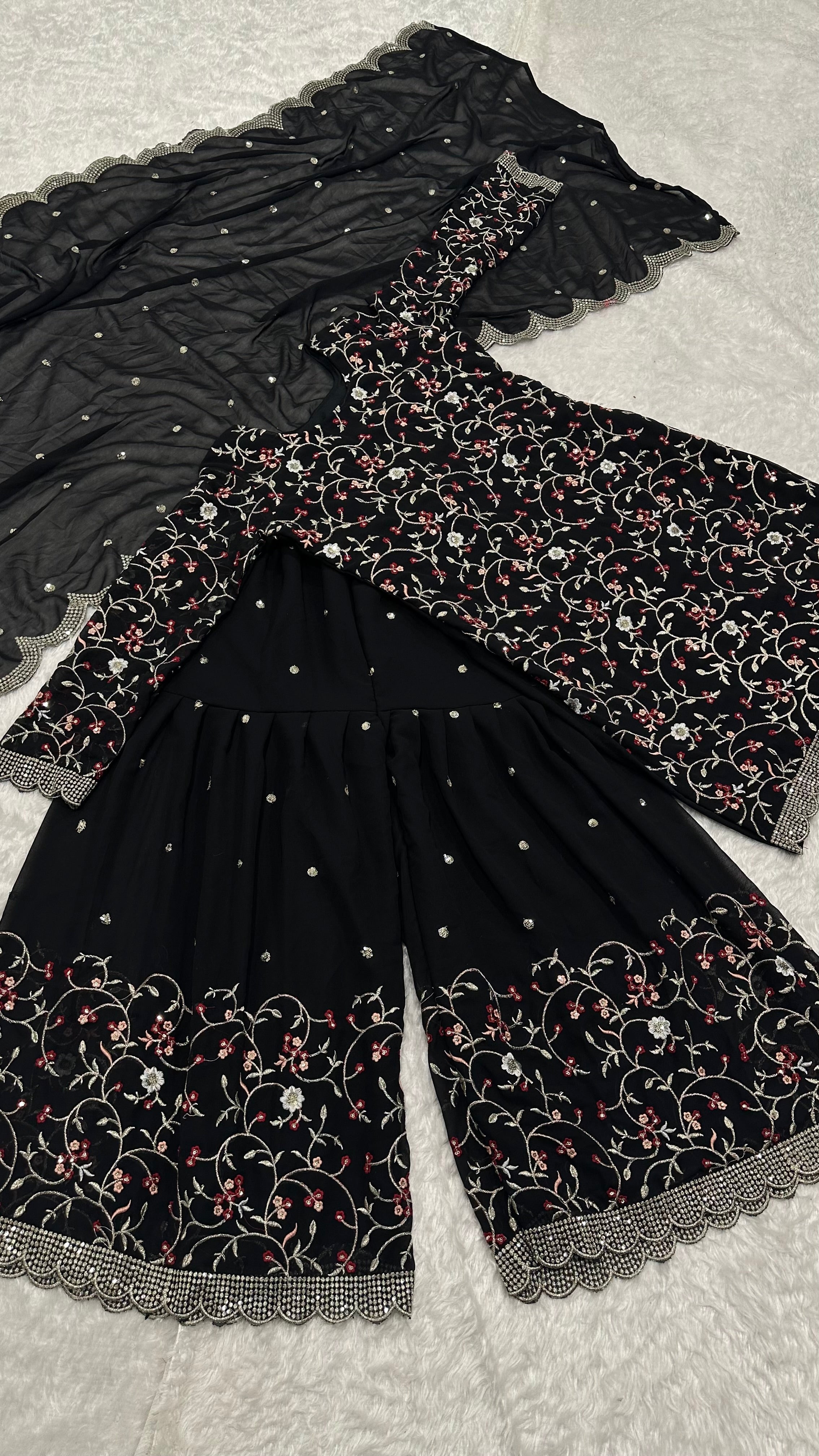 Party Wear Beautiful Top Sharara And Dupatta