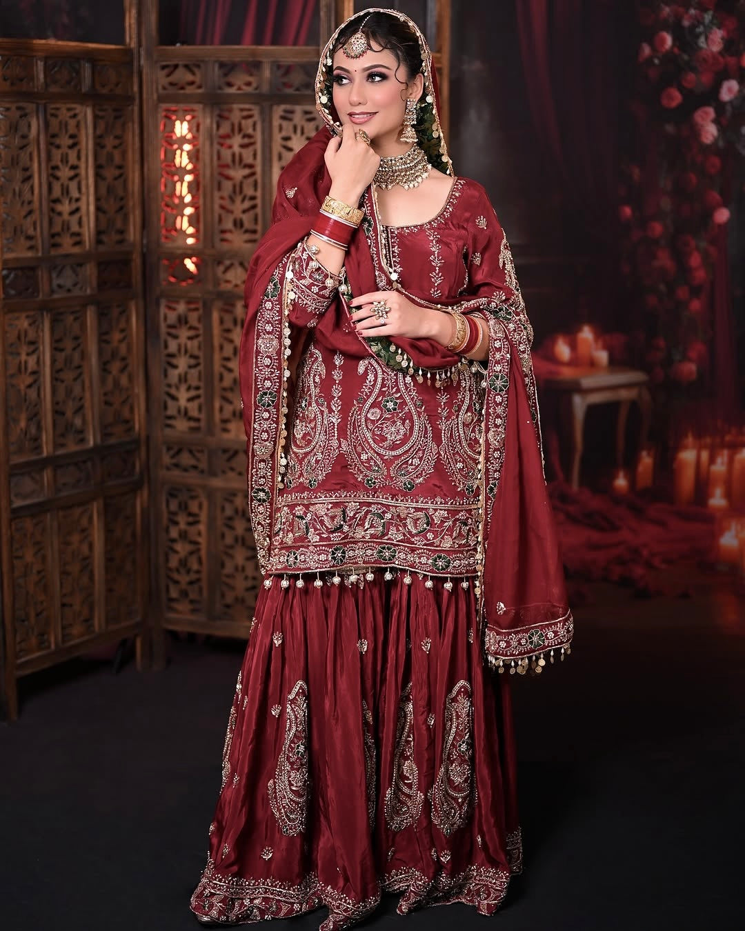 Designer Party Wear Look Top Plazzo & Dupatta Set