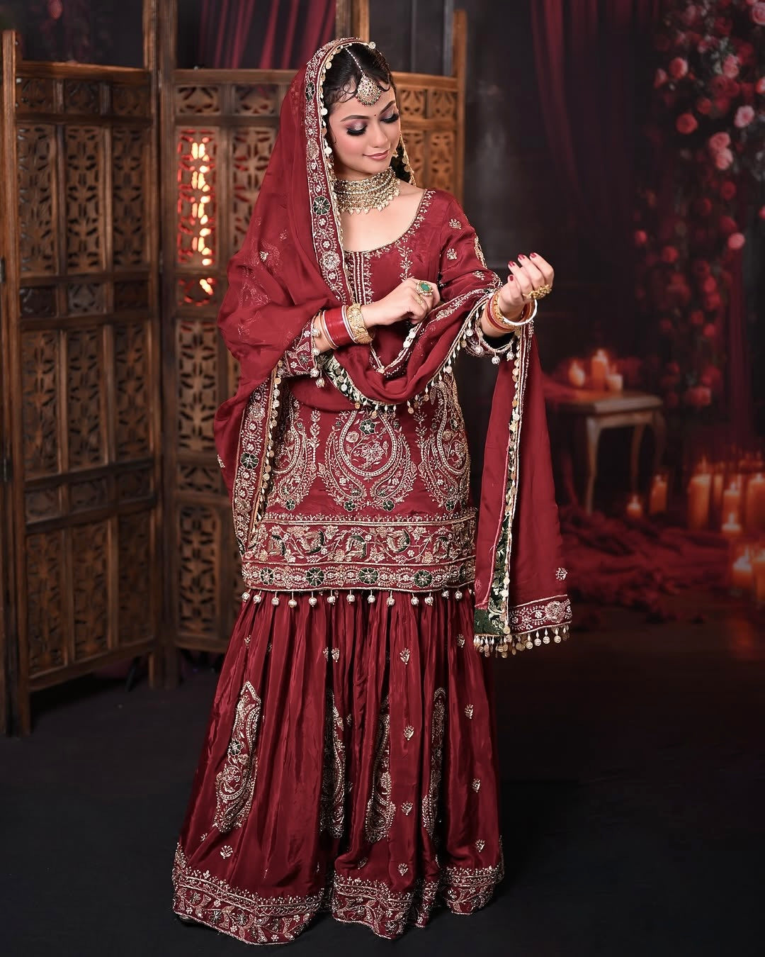 Designer Party Wear Look Top Plazzo & Dupatta Set