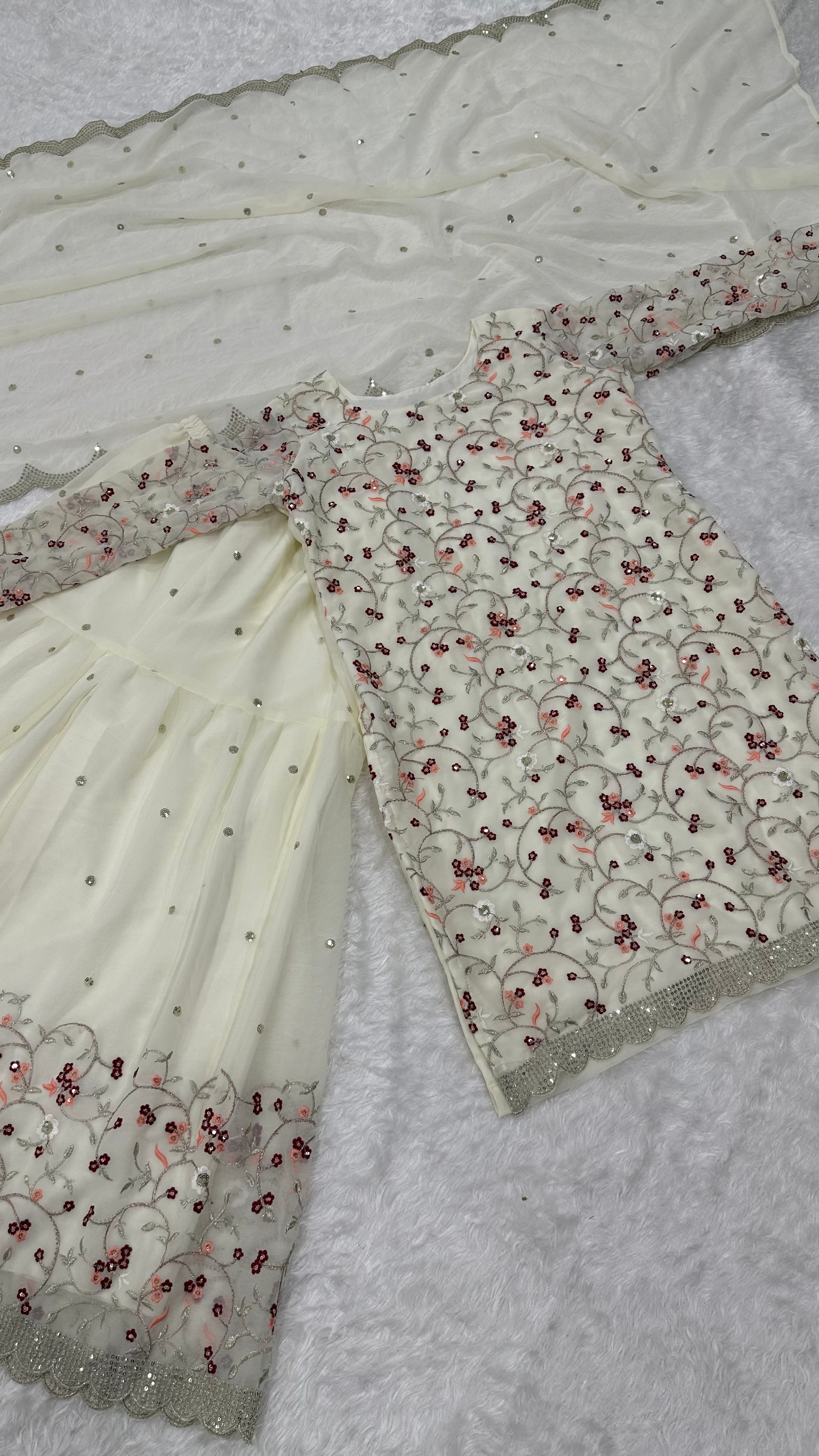Party Wear Beautiful Top Sharara And Dupatta