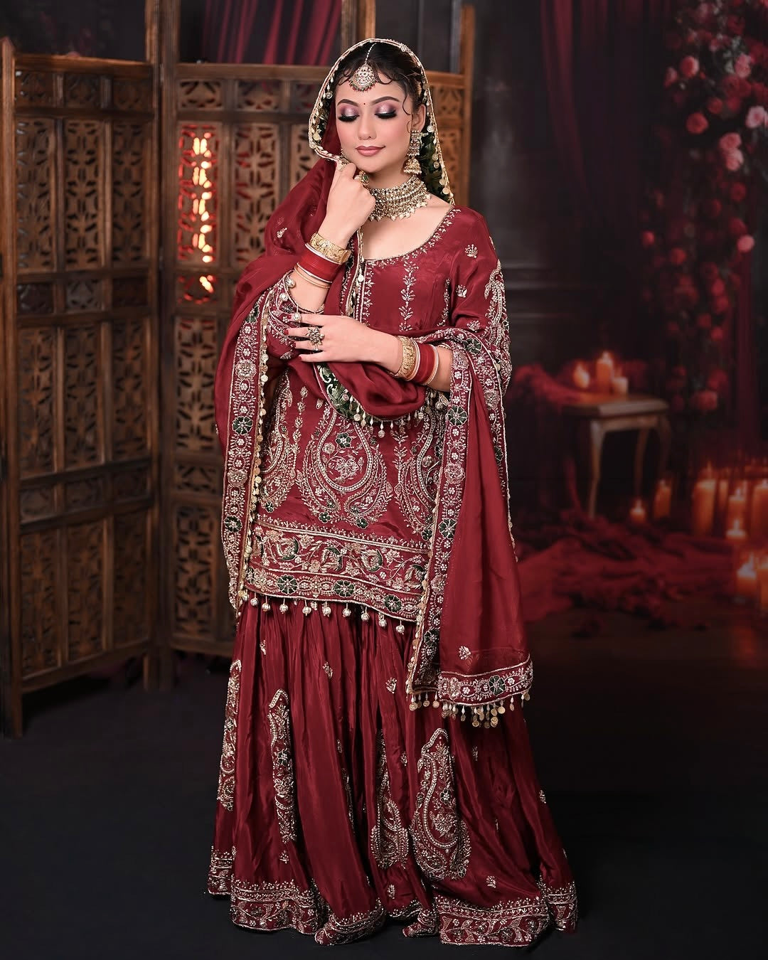 Designer Party Wear Look Top Plazzo & Dupatta Set