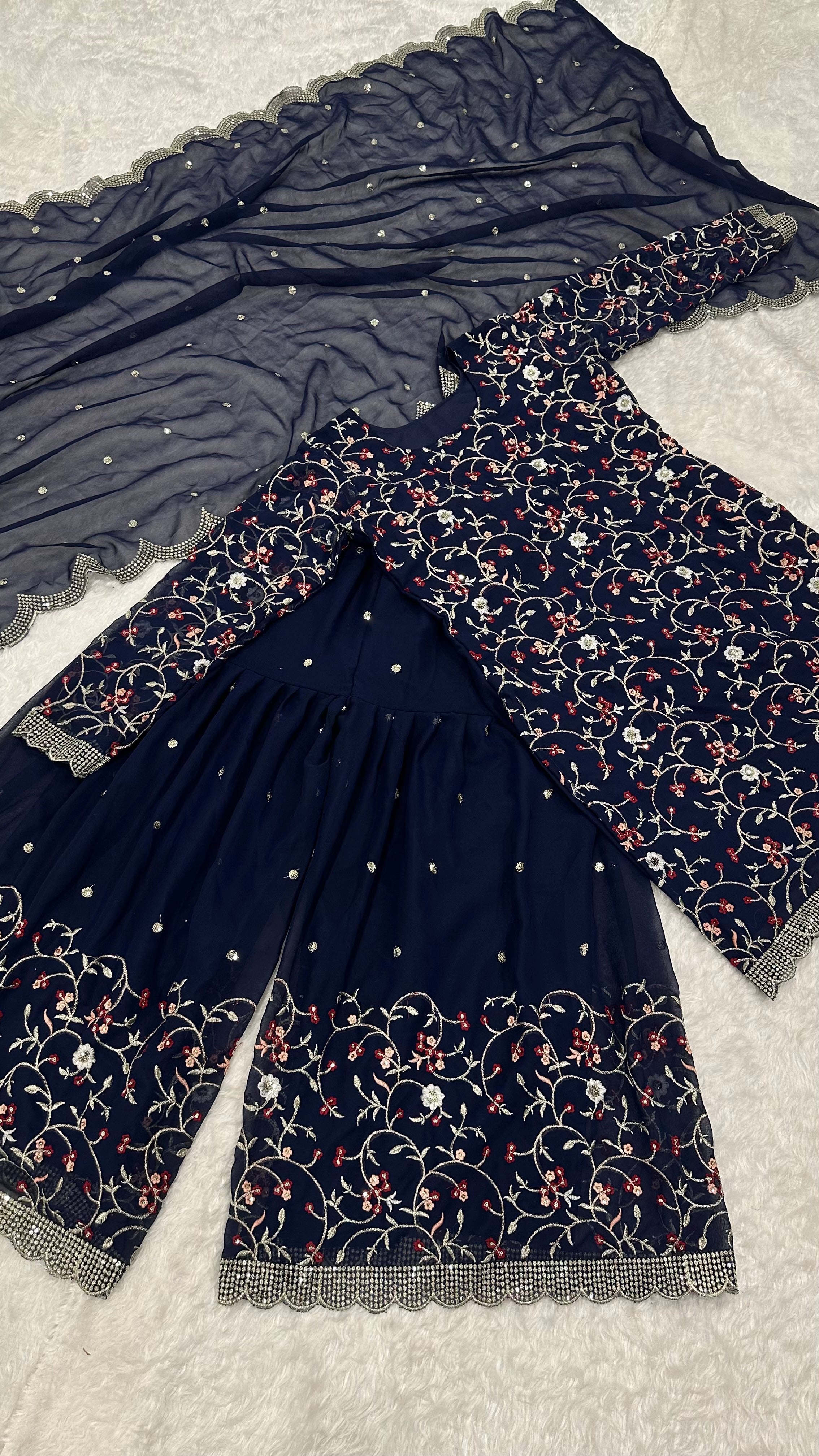 Party Wear Beautiful Top Sharara And Dupatta