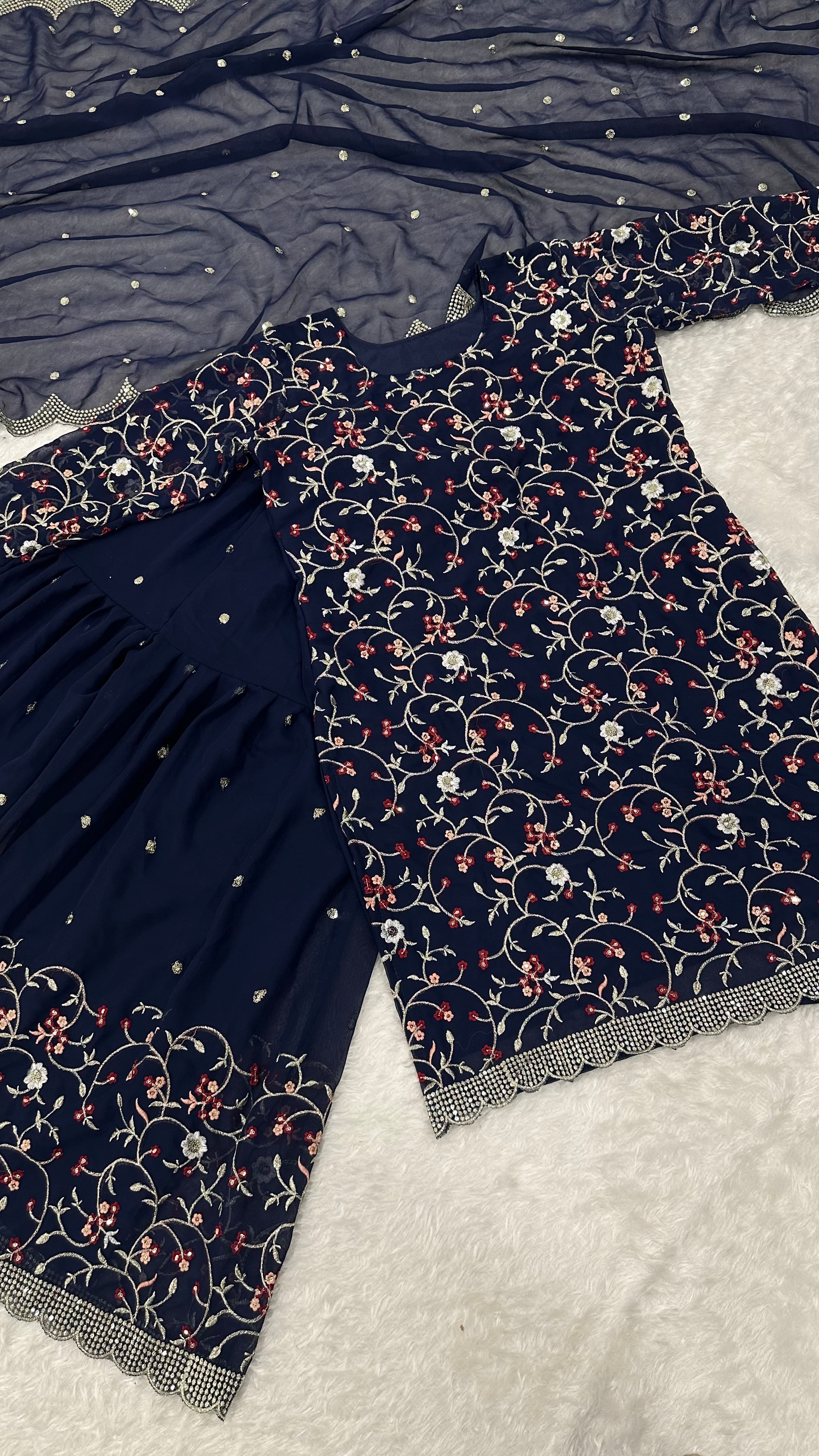 Party Wear Beautiful Top Sharara And Dupatta