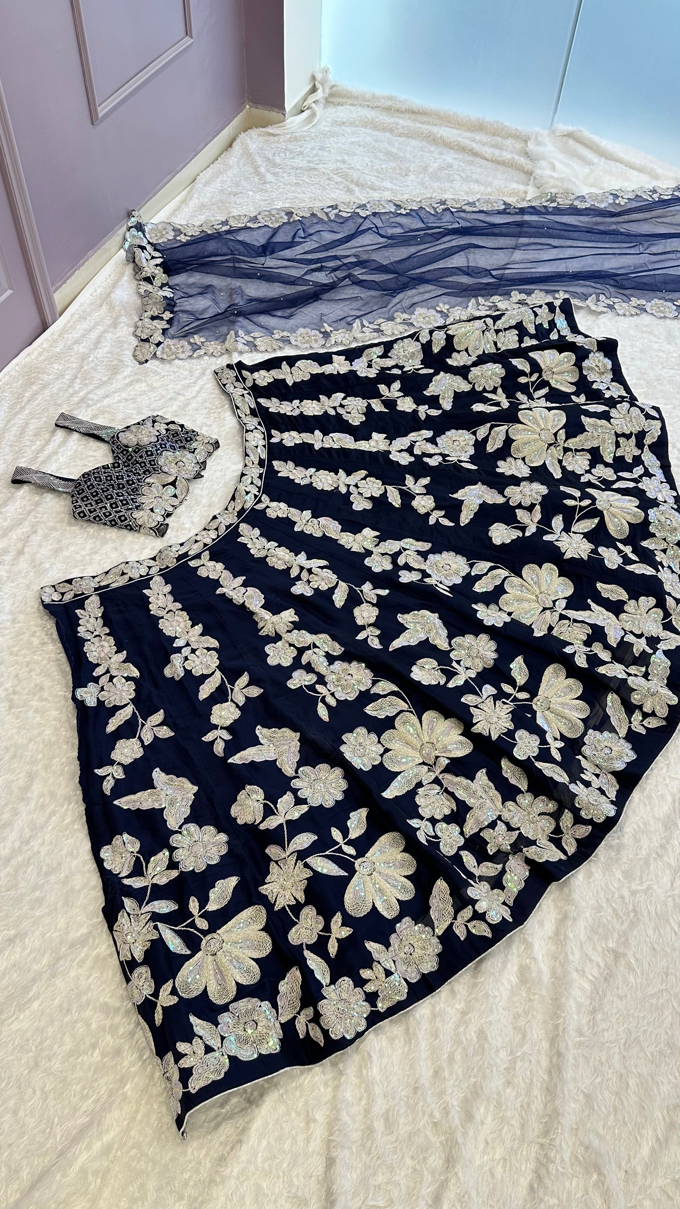 Party Wear Designer Lehenga Choli With Sequence & Dori Work