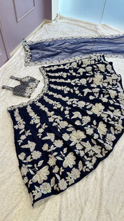 Designer Lehenga Choli With Rainbow Sequins & Dori work