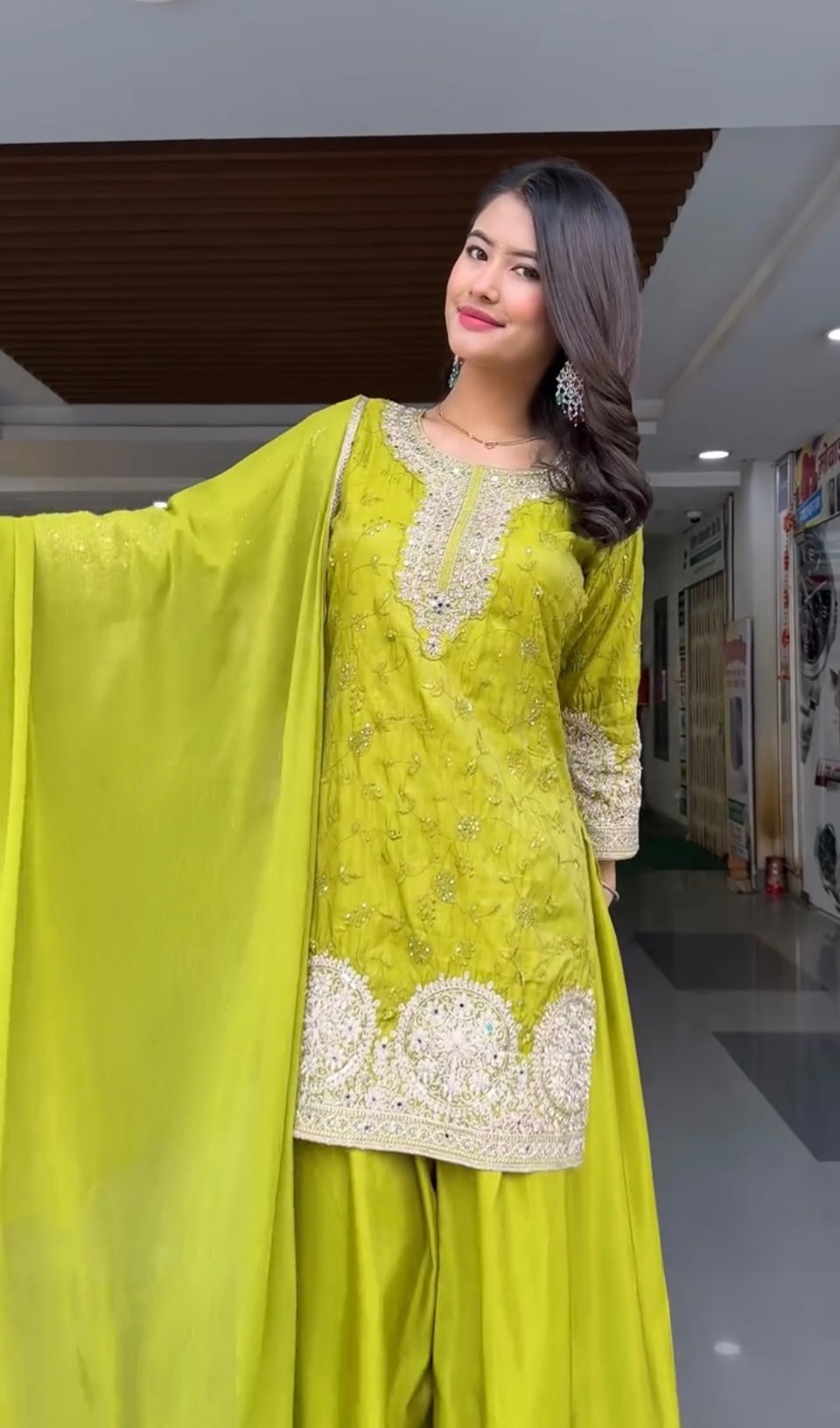 Party Wear Beautiful Top Plazzo With Dupatta