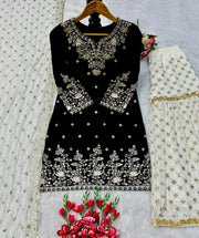 Designer Party Wear Suit Set With Heavy Embroidery Work