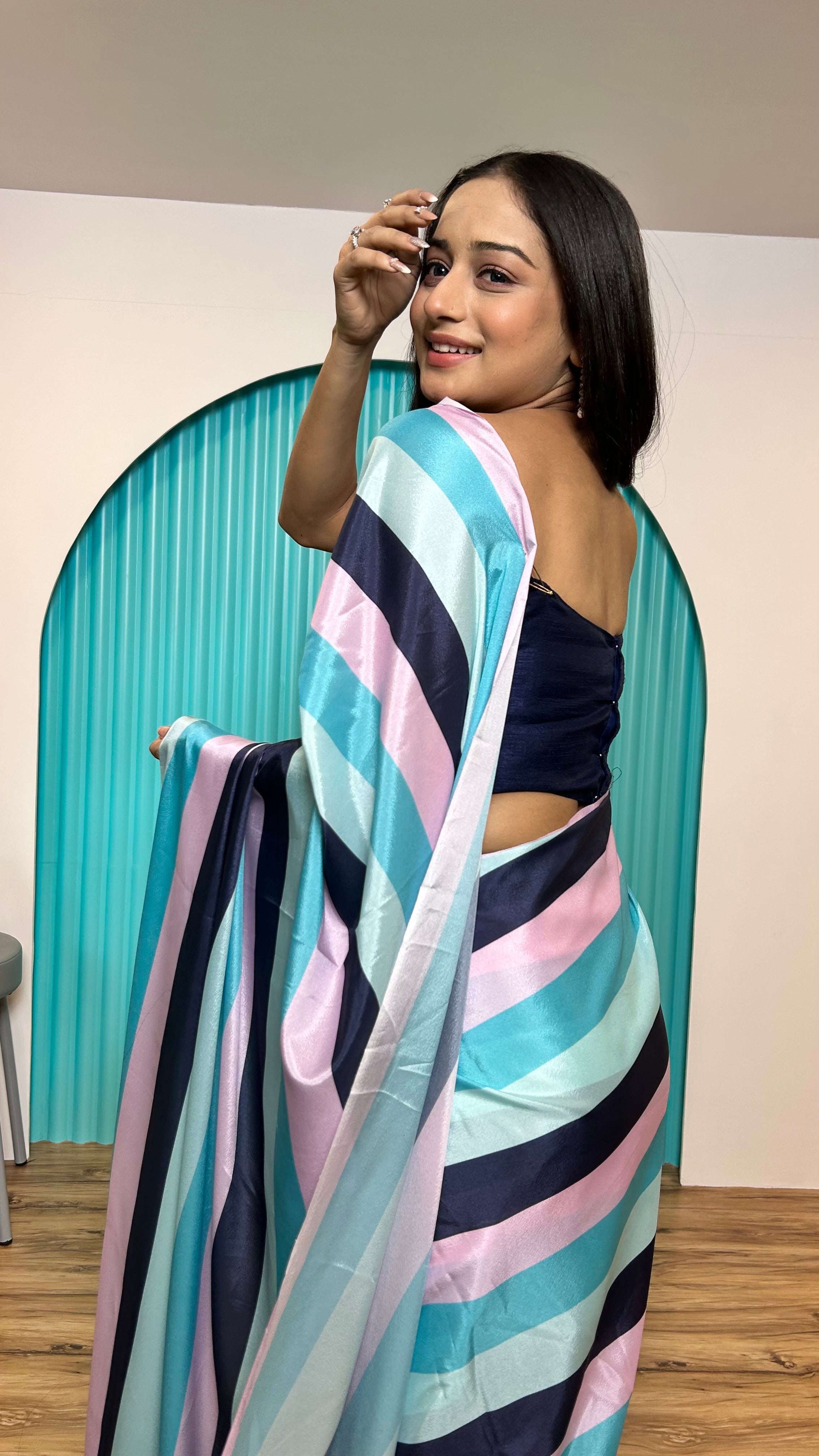Party Wear Beautiful Ready To Wear Saree With Digital Print