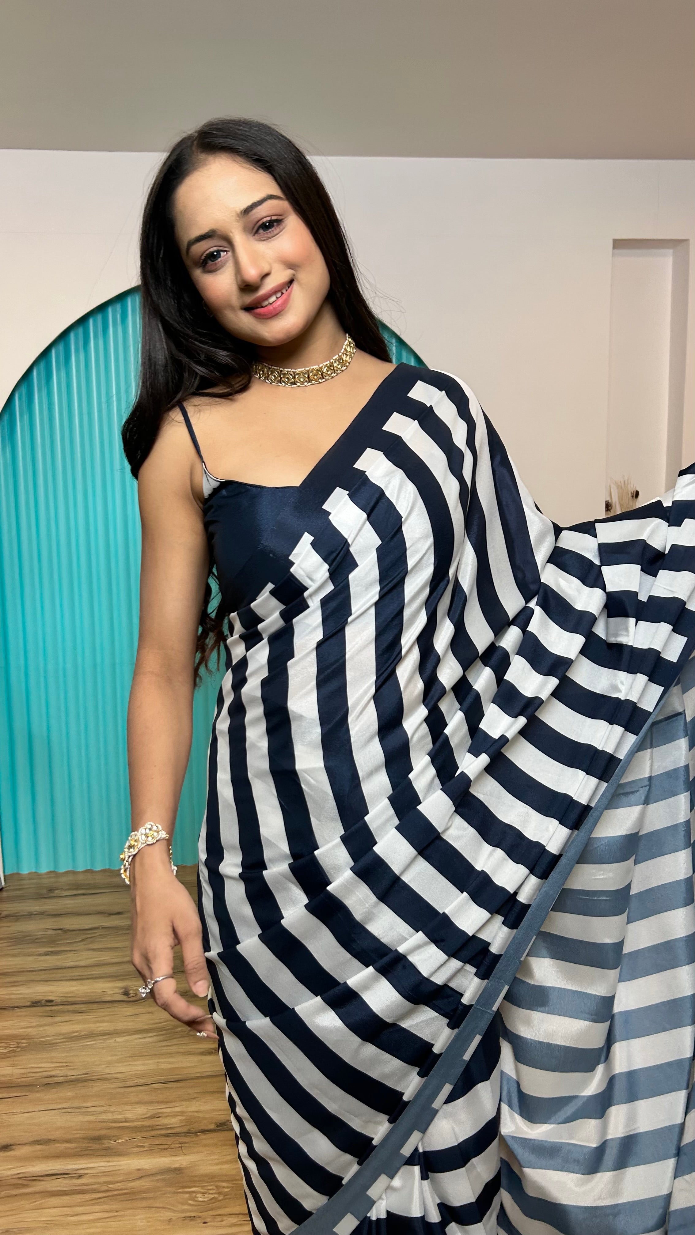 Party Wear Beautiful Ready To Wear Saree With Digital Print