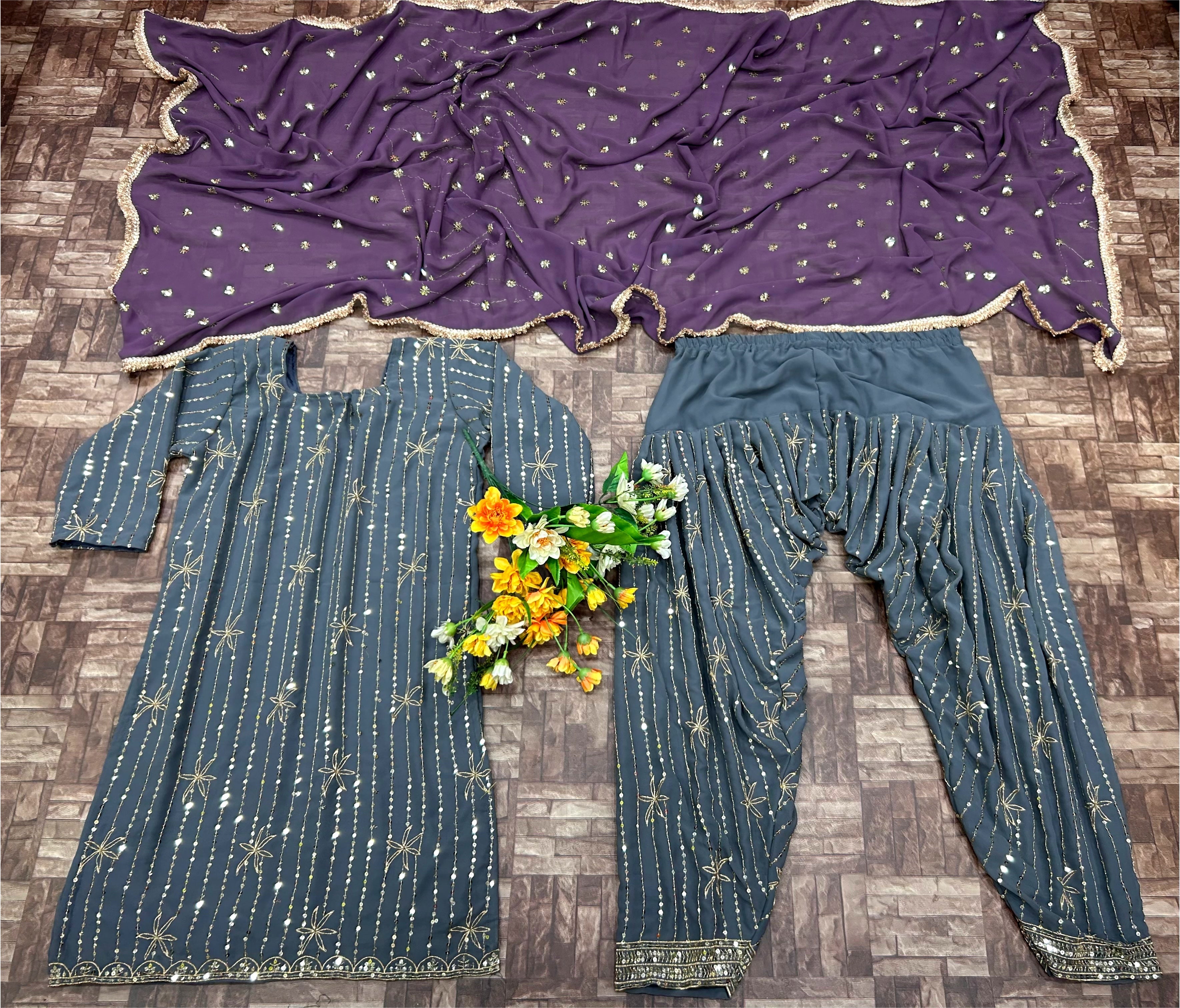 Party Wear Designer Top-Bottom And Beautiful Dupatta