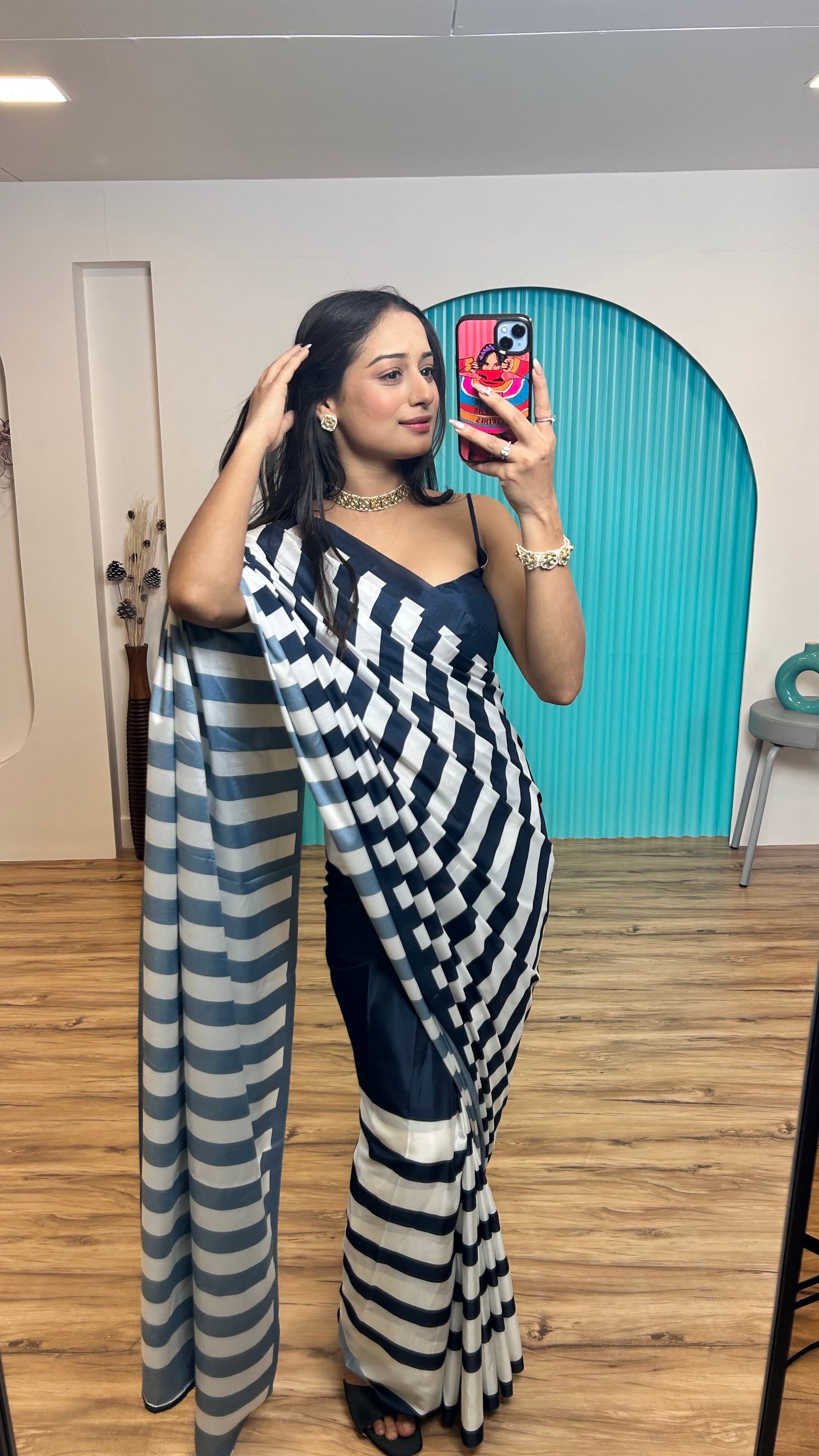 Party Wear Beautiful Ready To Wear Saree With Digital Print