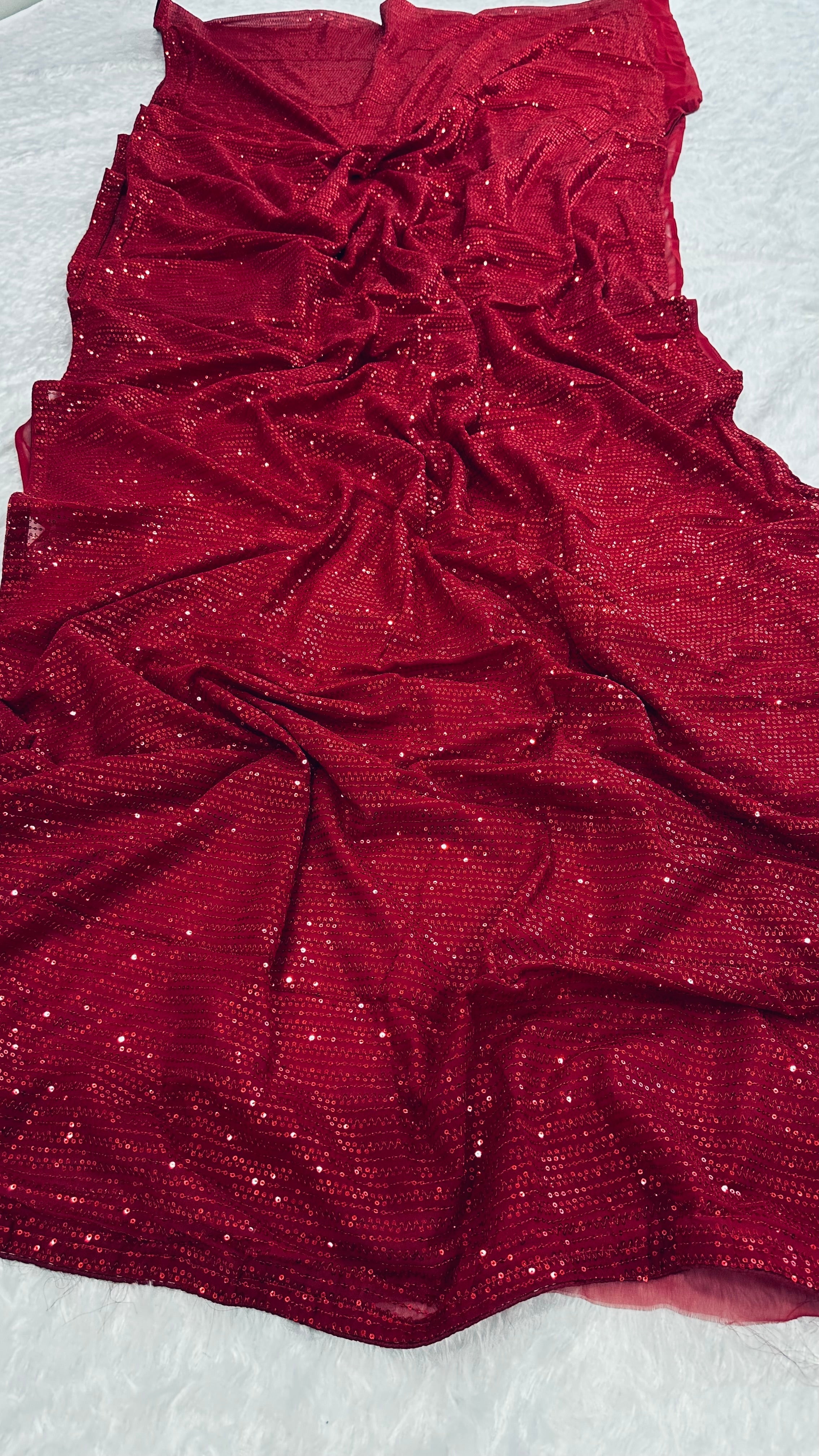 Party Wear Beautiful Saree With Sequence Work