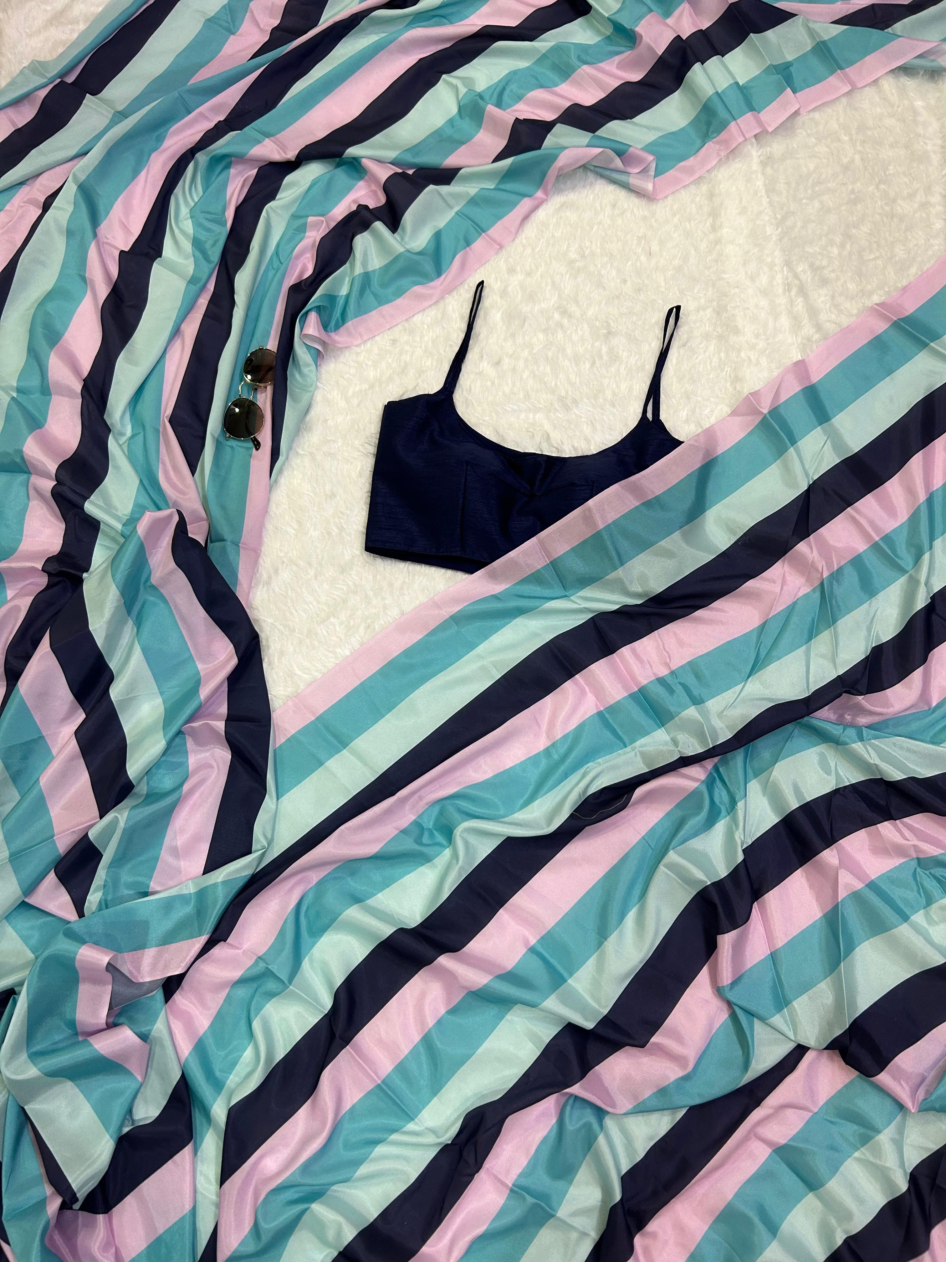 Party Wear Beautiful Ready To Wear Saree With Digital Print