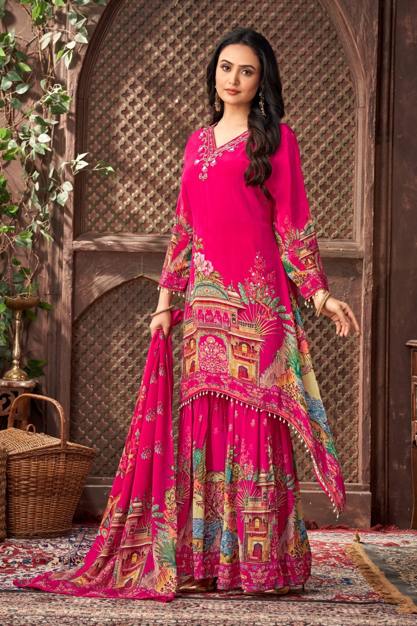 Beautiful Top-Bottom And Dupatta With Digital Print