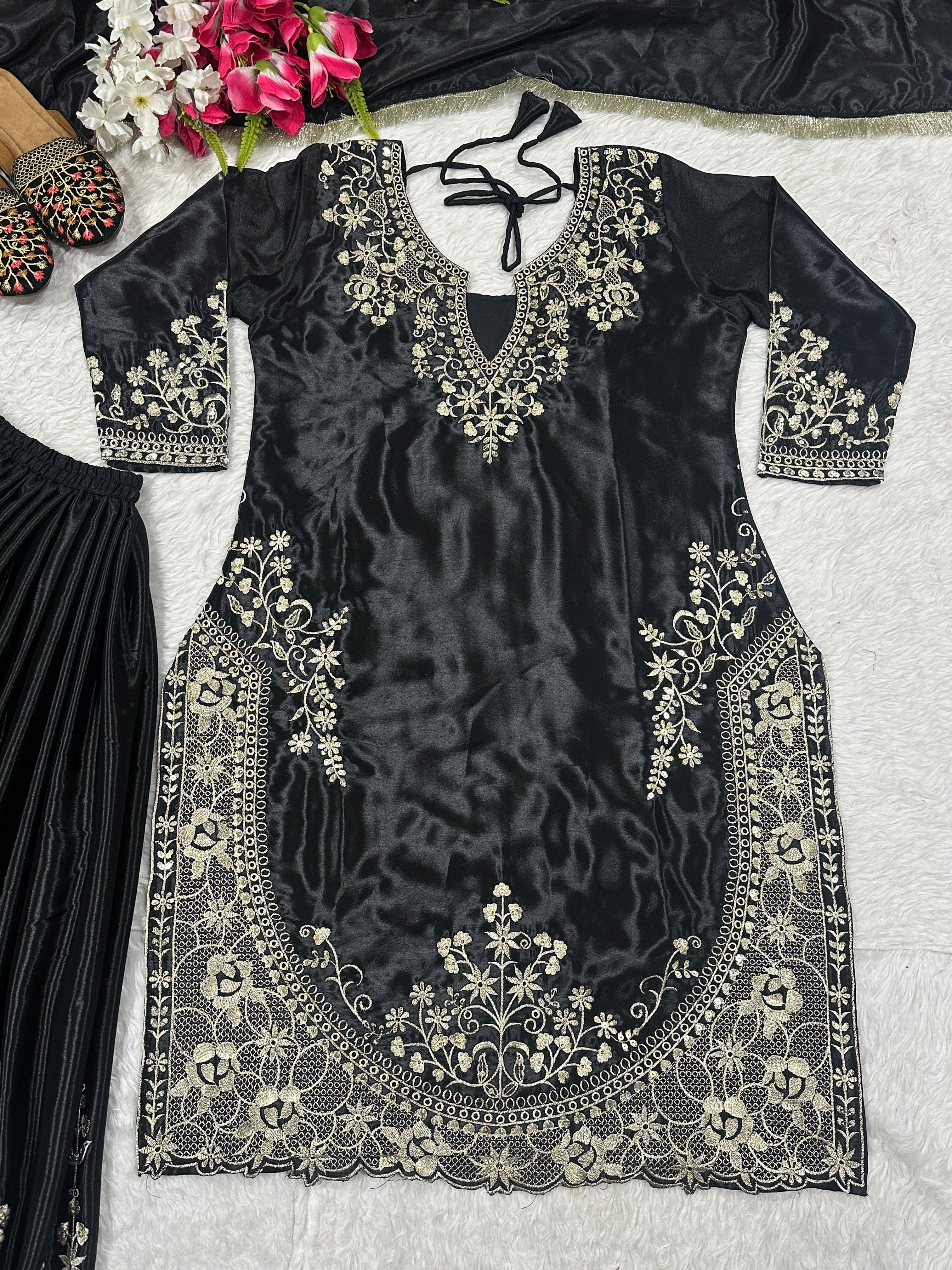 Designer Party Wear Look Top , Sharara Plazzo And Dupatta