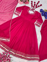 Beautiful Party Wear Look Anarkali Gown And Pent With Dupatta