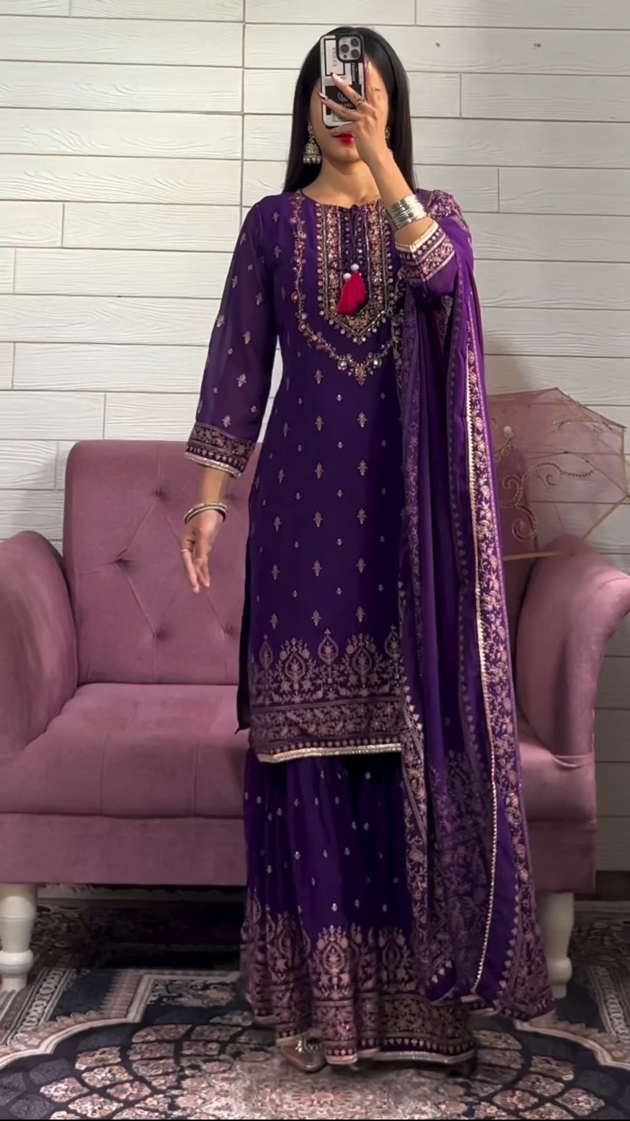 Designer Party Wear Look Fancy Top-Dupatta And Sharara