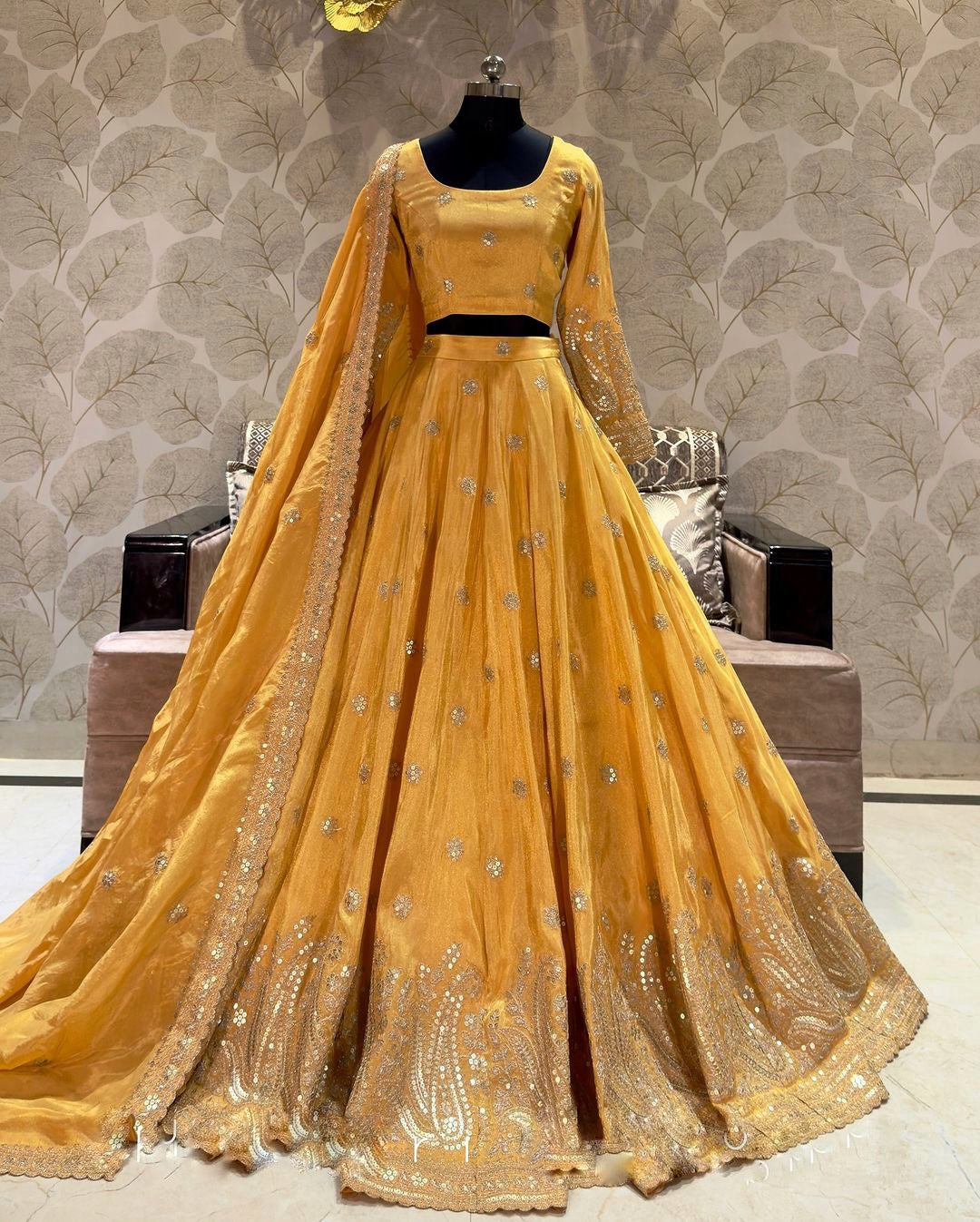 Wedding Wear Lehenga Choli With Full Heavy Embroidery Sequence Work