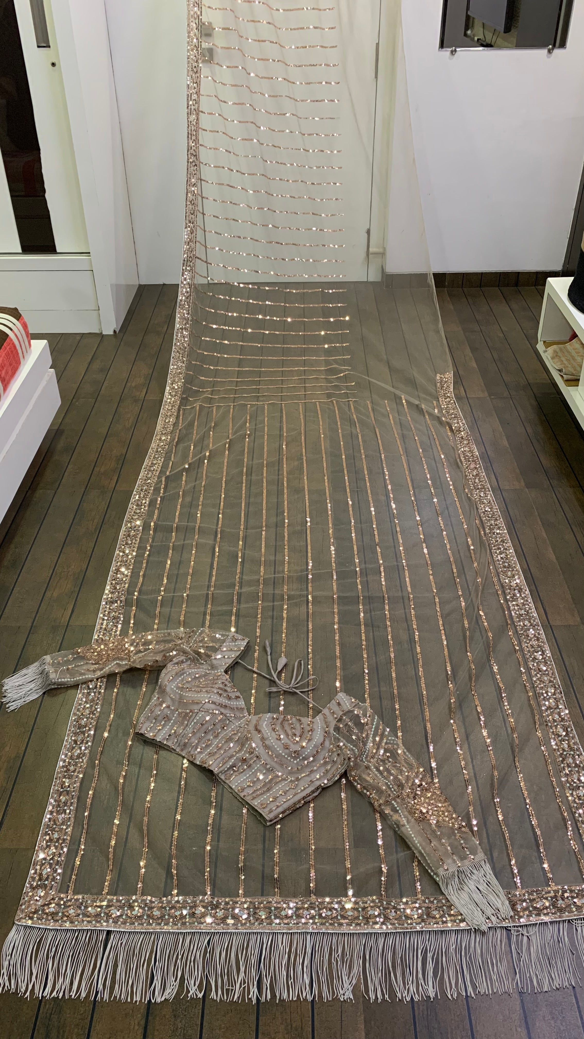 Party Wear Designer Saree With Sequence Work