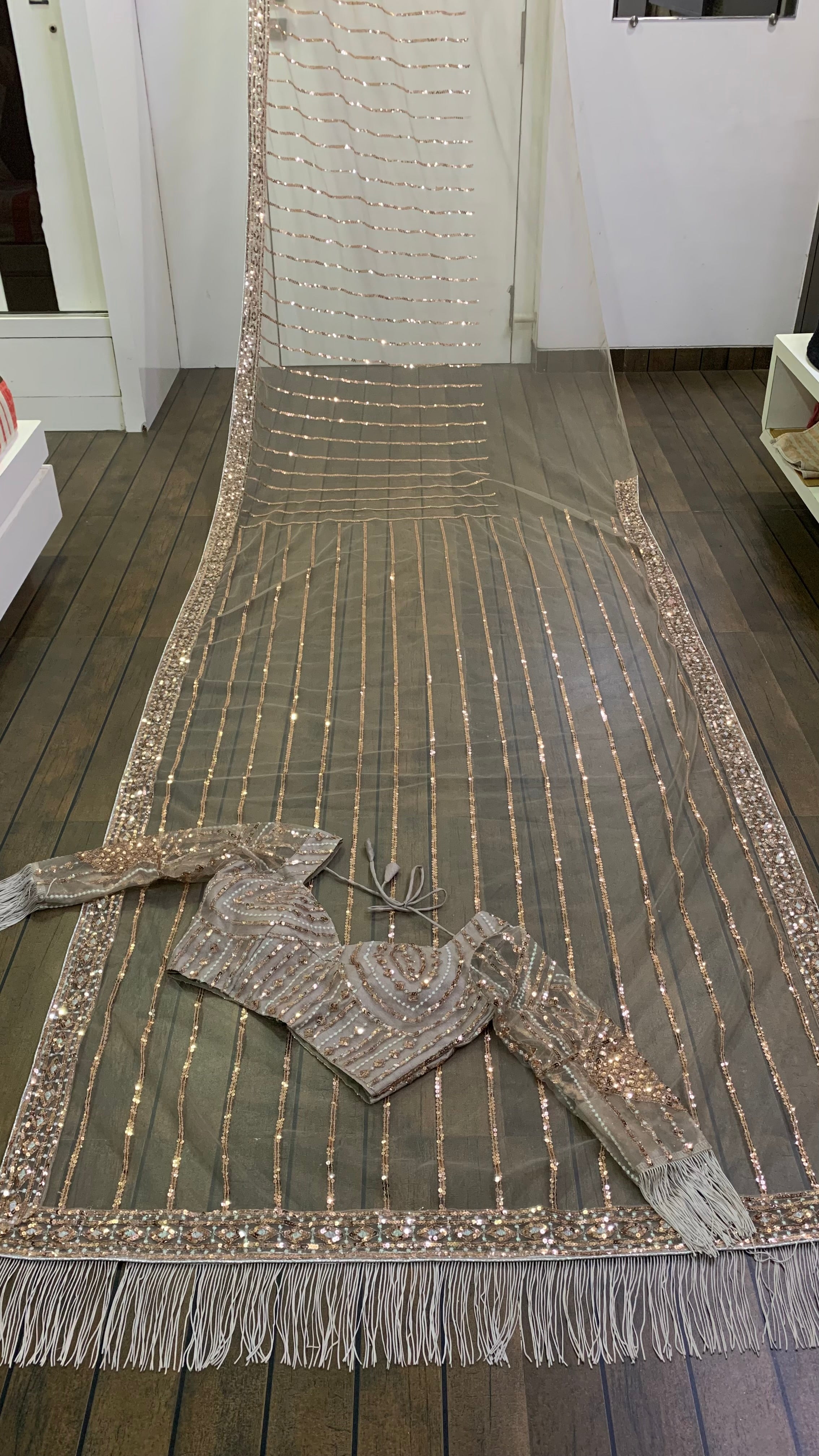 Party Wear Designer Saree With Sequence Work