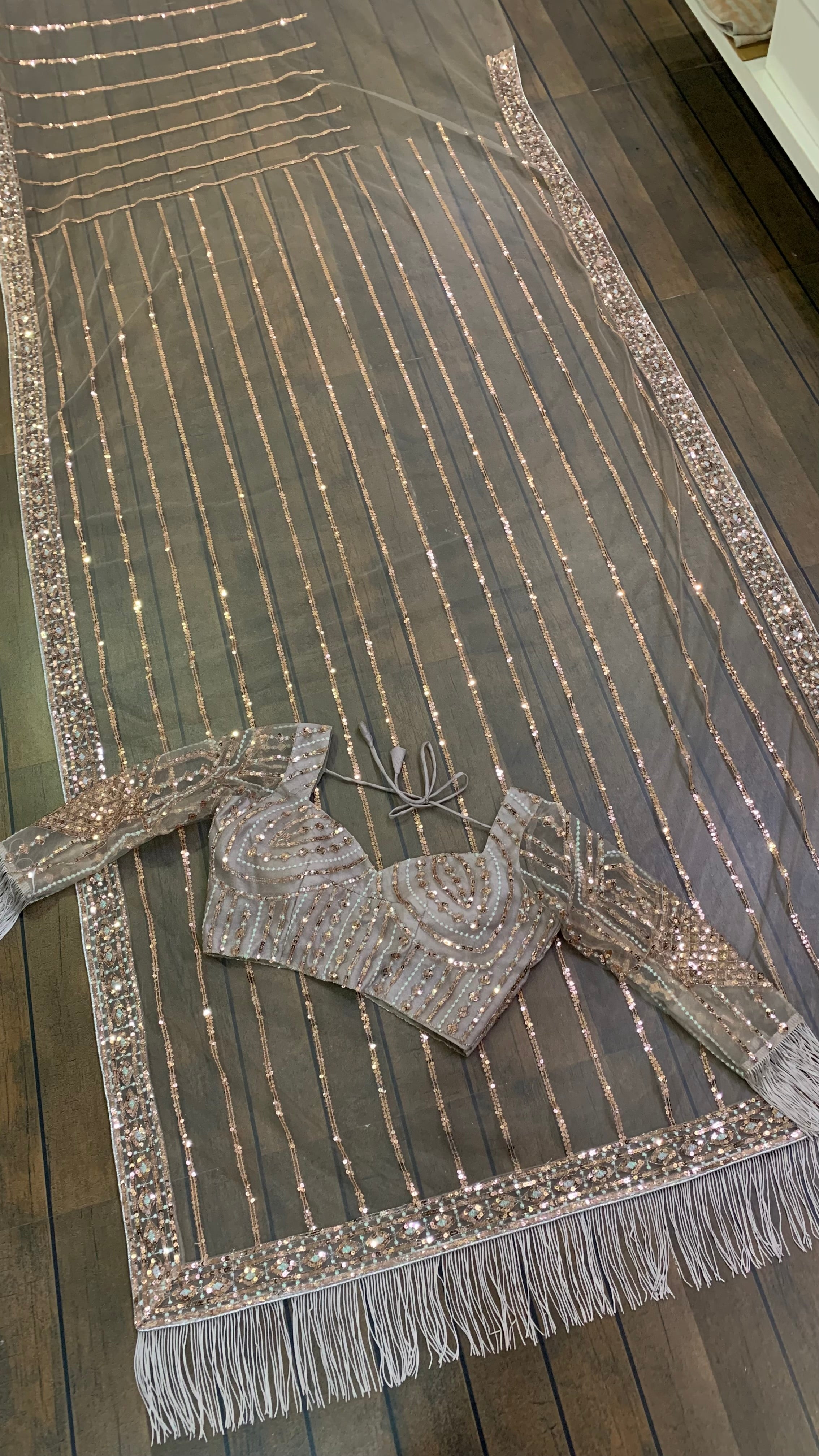 Party Wear Designer Saree With Sequence Work