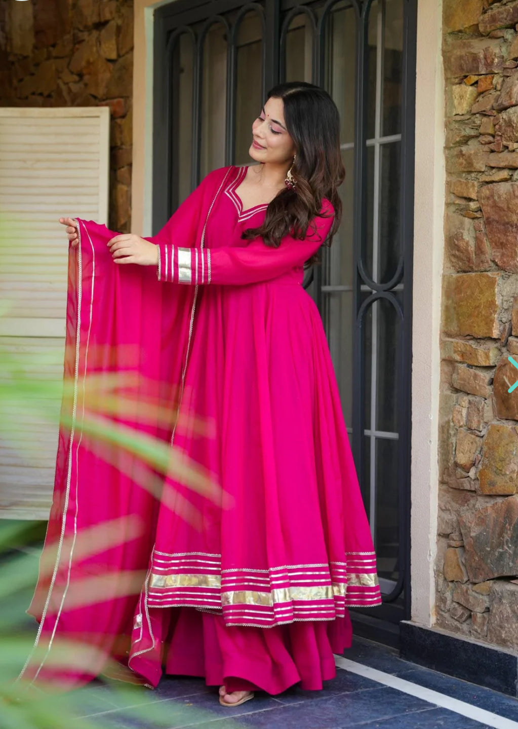 Beautiful Party Wear Look Anarkali Gown And Pent With Dupatta