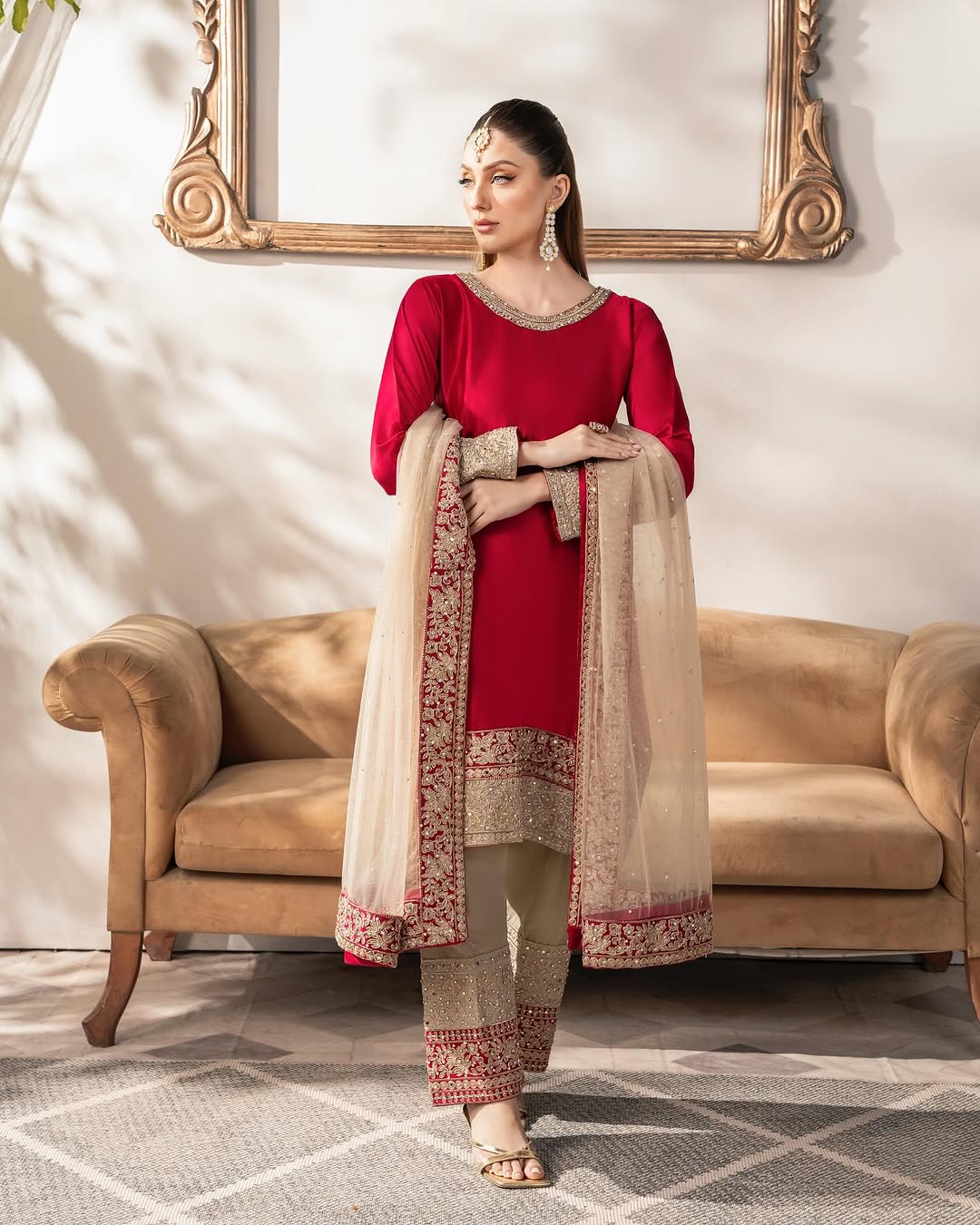 Party Wear Suit Set With Embroidery Coding Sequence Work