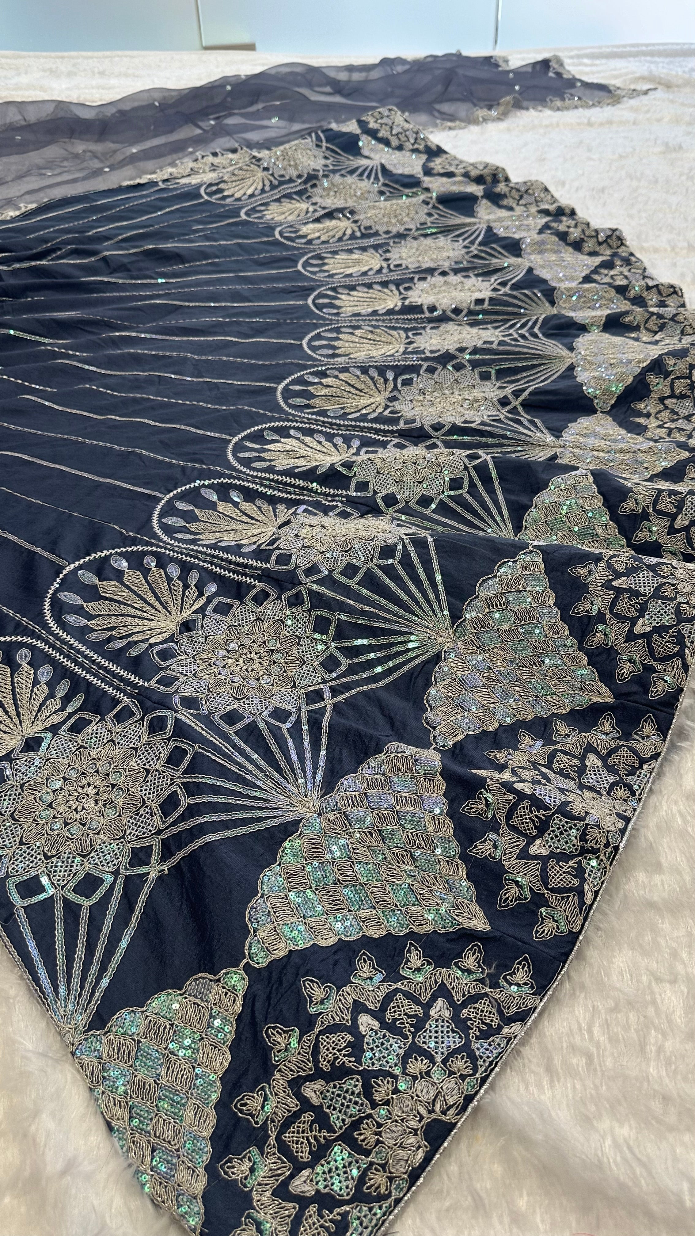 Party Wear Designer Lehenga Choli With Rainbow Sequence, Thread & Dori Work