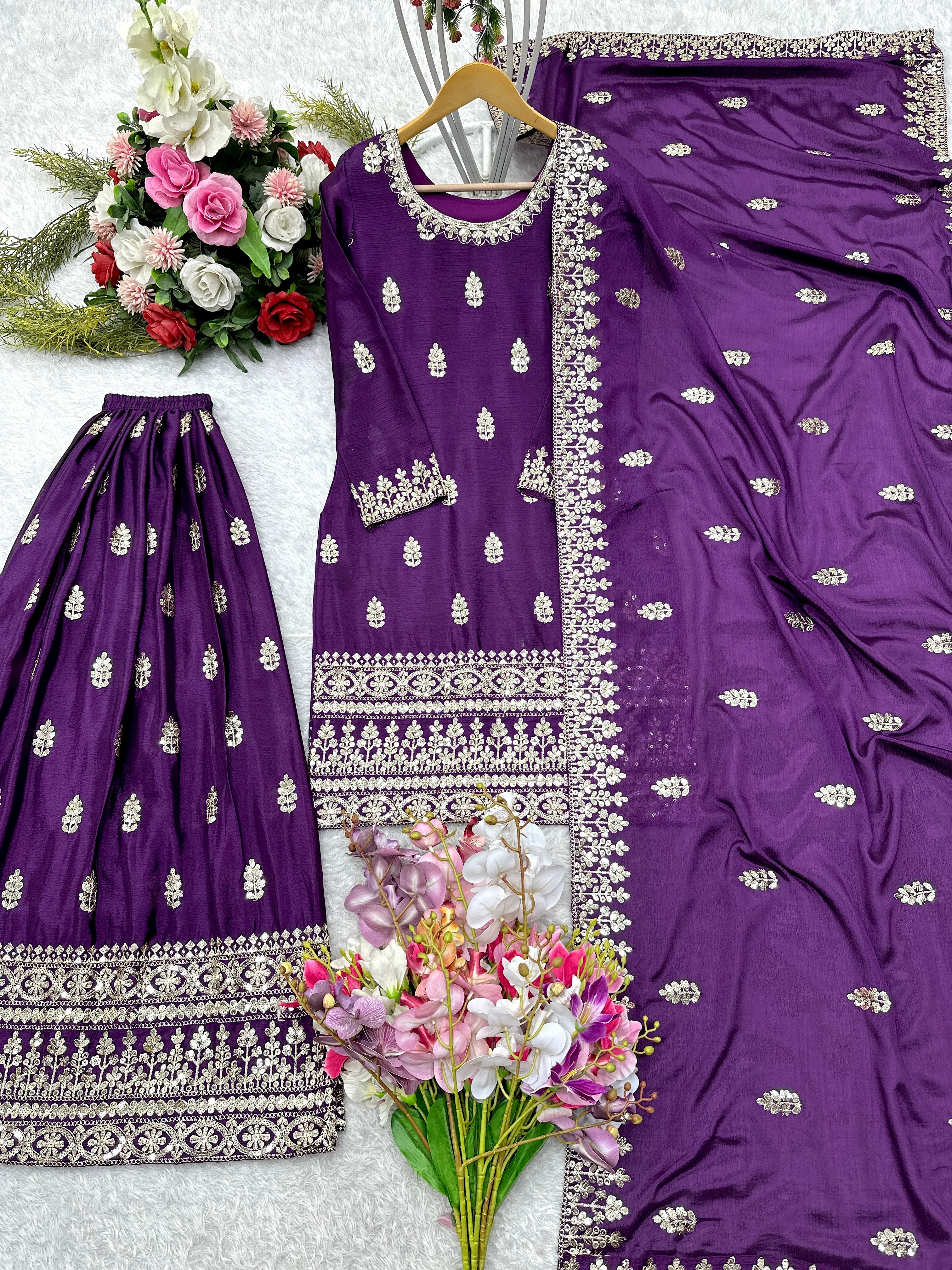 Party Wear Designer Top-Sarara And Beautiful Dupatta