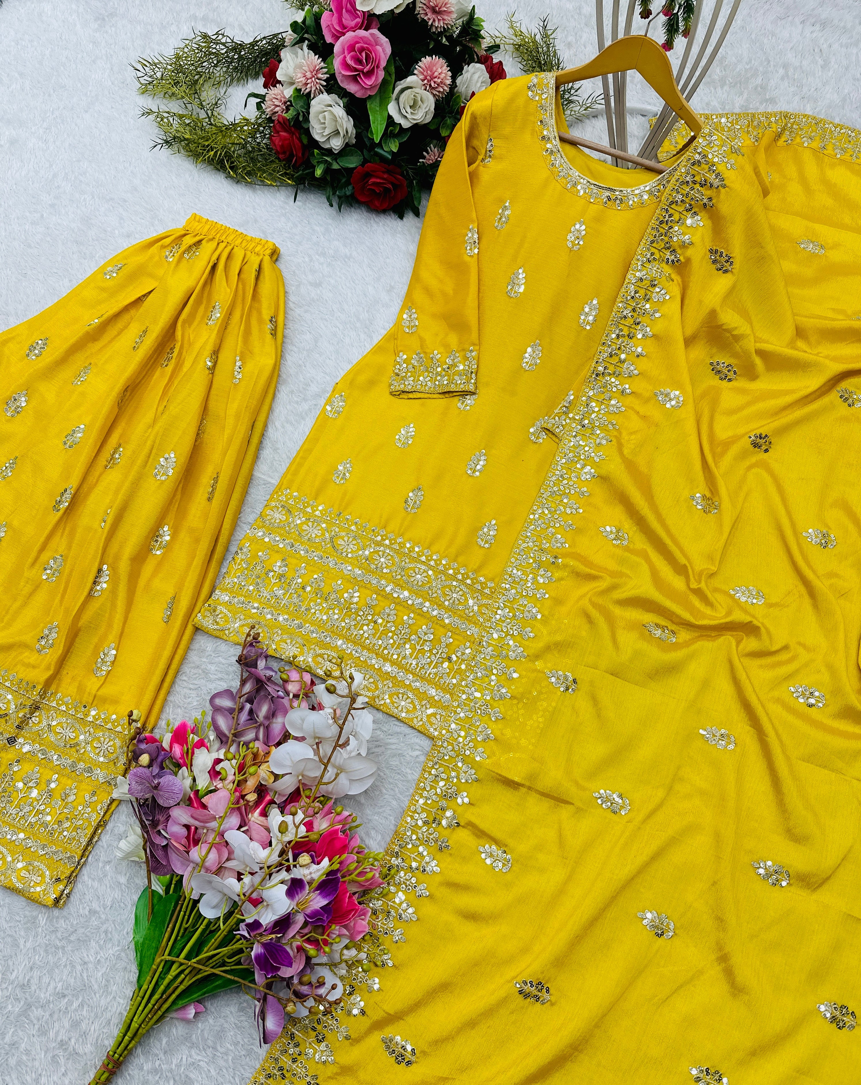 Party Wear Designer Top-Sarara And Beautiful Dupatta