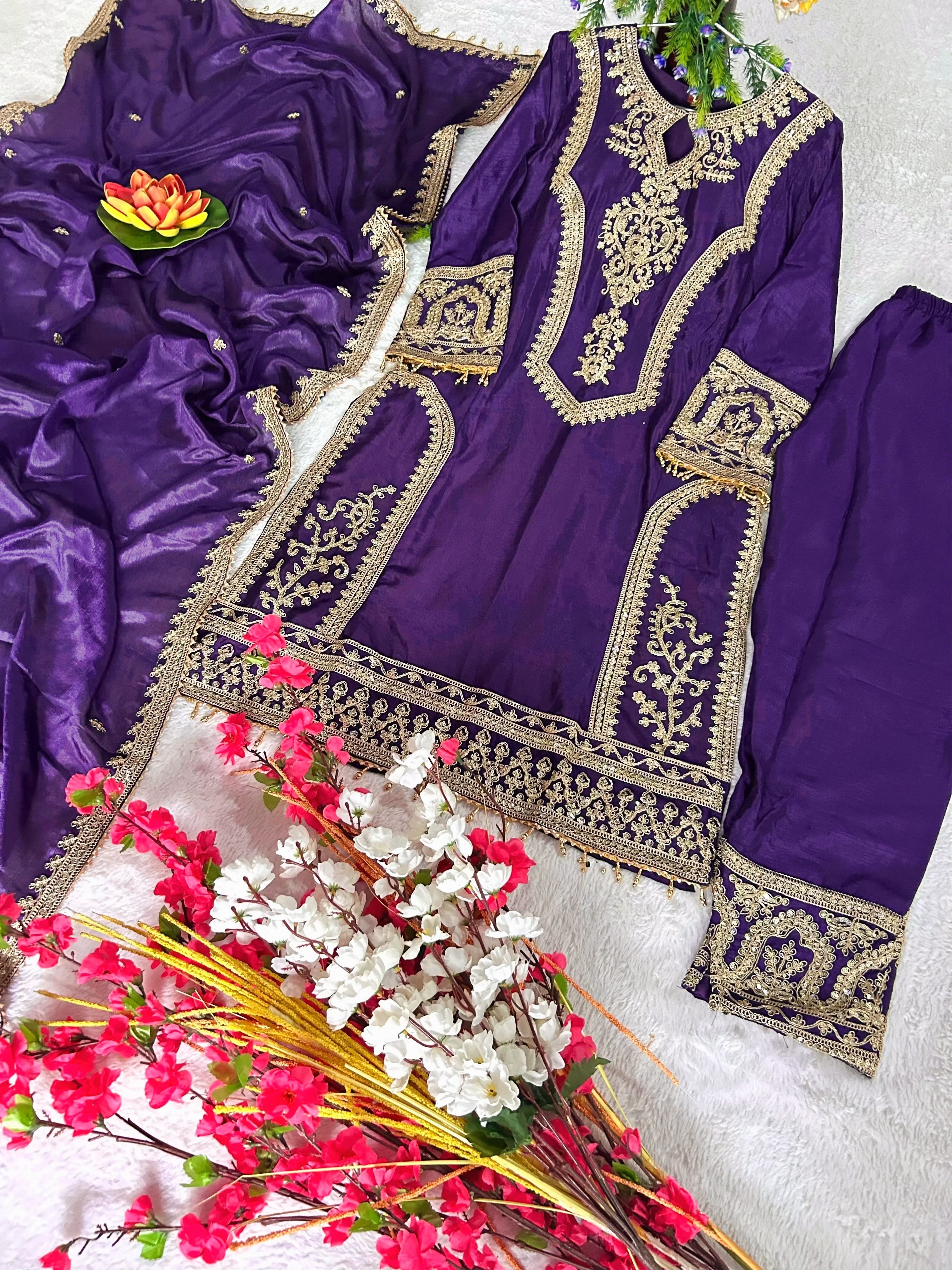 Party Wear Beautiful Top-Bottom And Fancy Dupatta