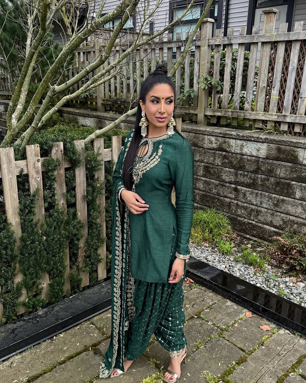 Party Wear Designer Top And Dhoti With Fancy Dupatta