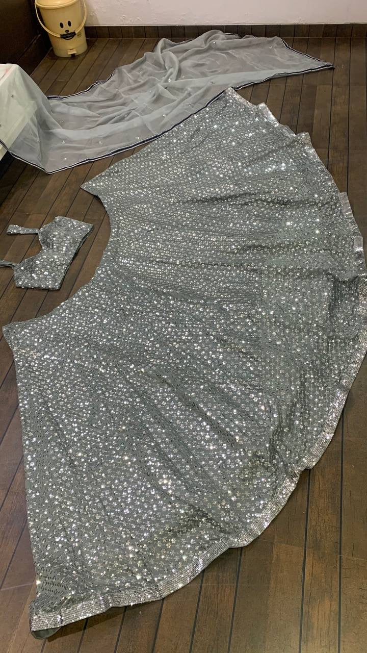 Designer Party Wear Lehenga Choli With Sequence Work