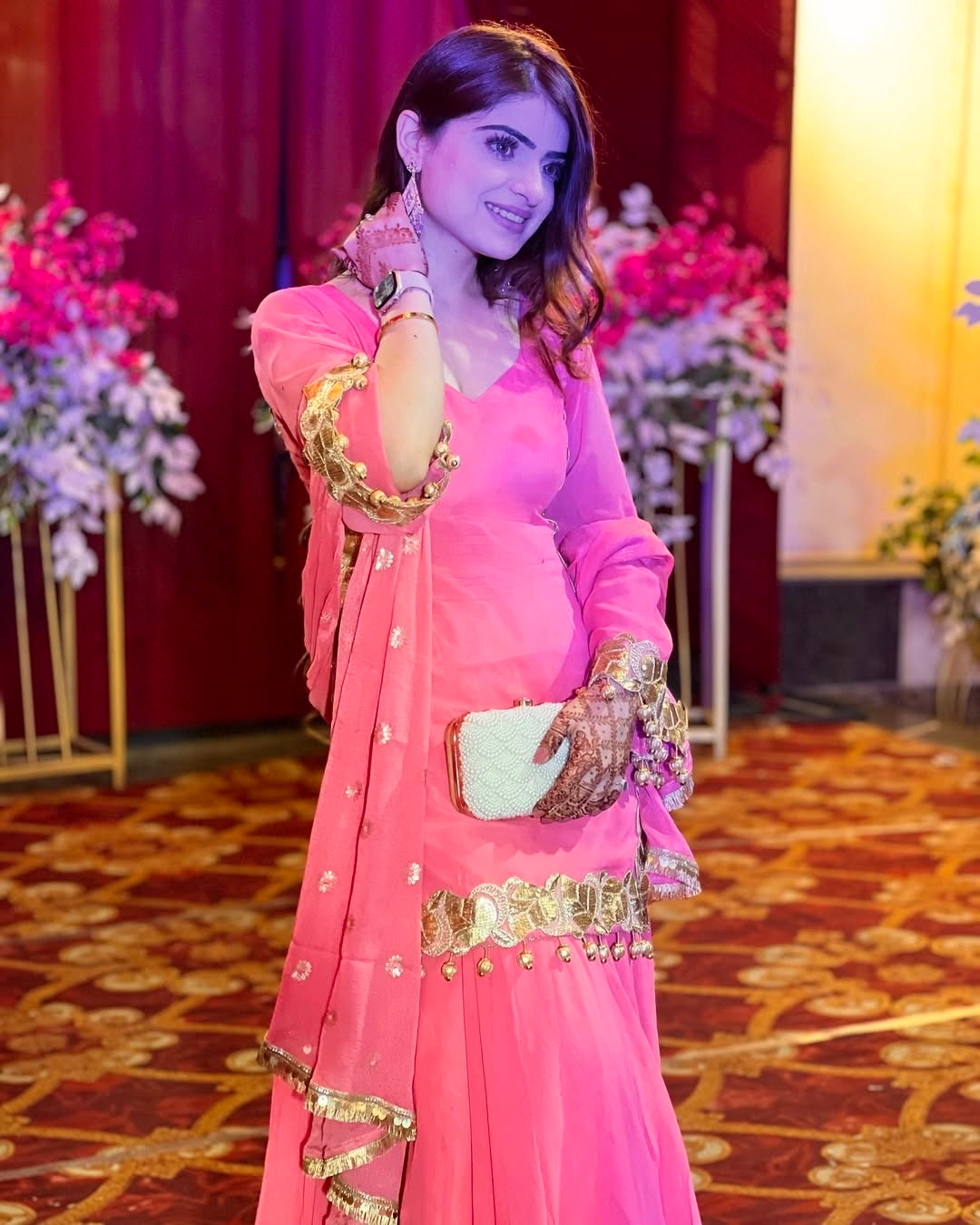 Designer Party Wear Top-Plazzo And Dupatta With Heavy Embroidery Work