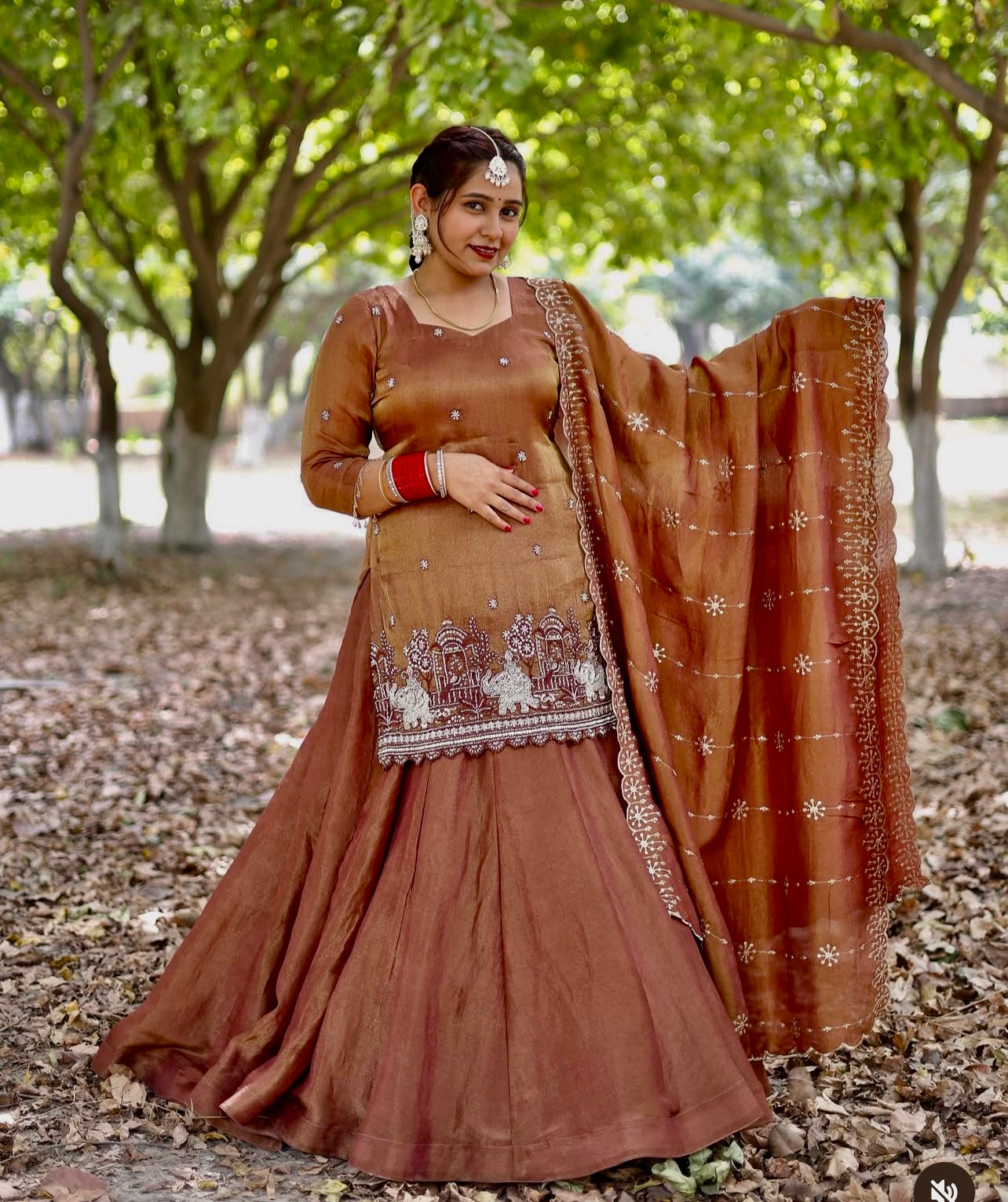 Designer Party Wear Top Lehenga With Multi Needle Embroidery Work