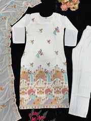 Designer Party Wear Top Pent And Dupatta
