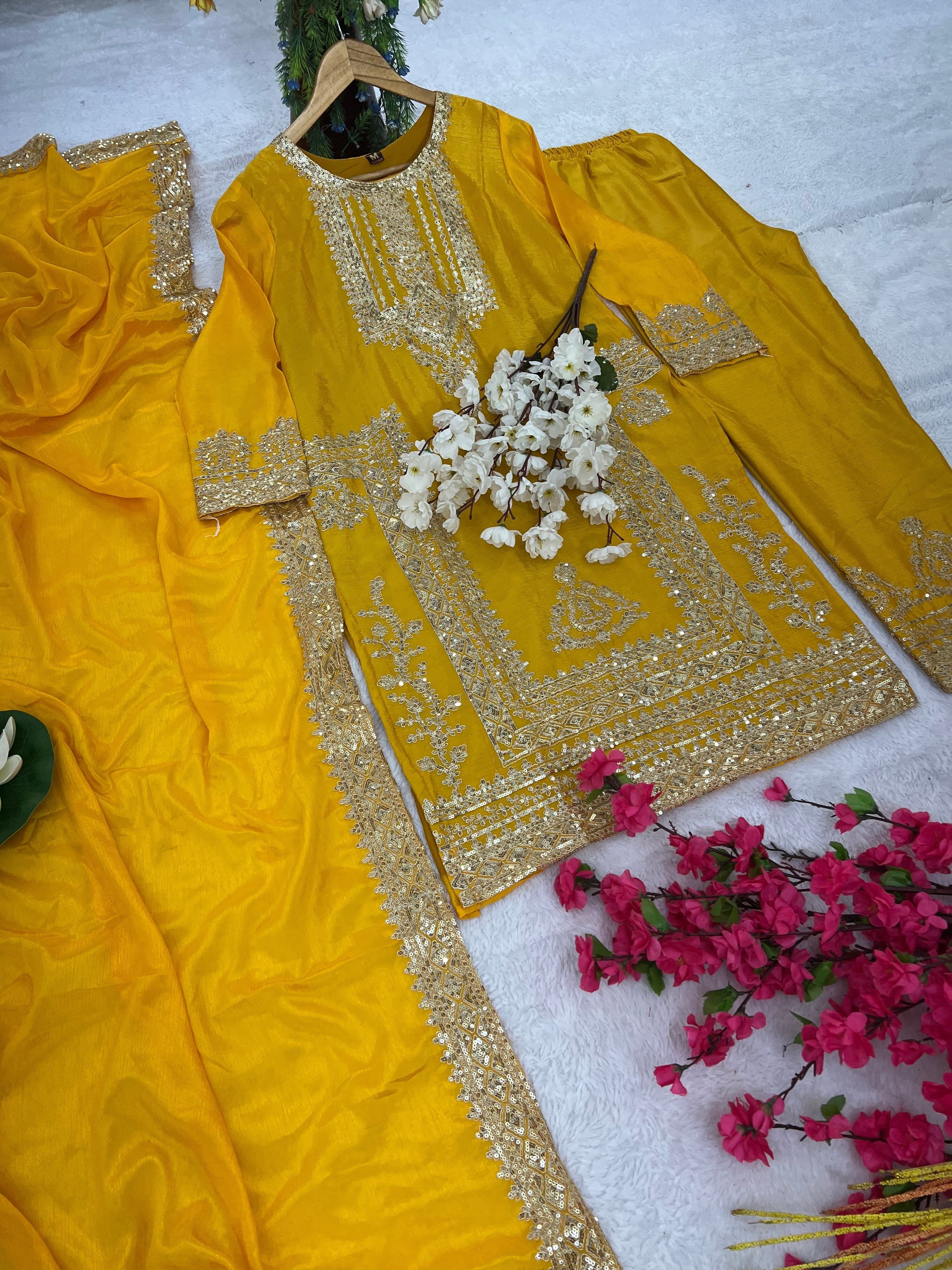 Designer Party Wear Top-Bottom And Beautiful Dupatta