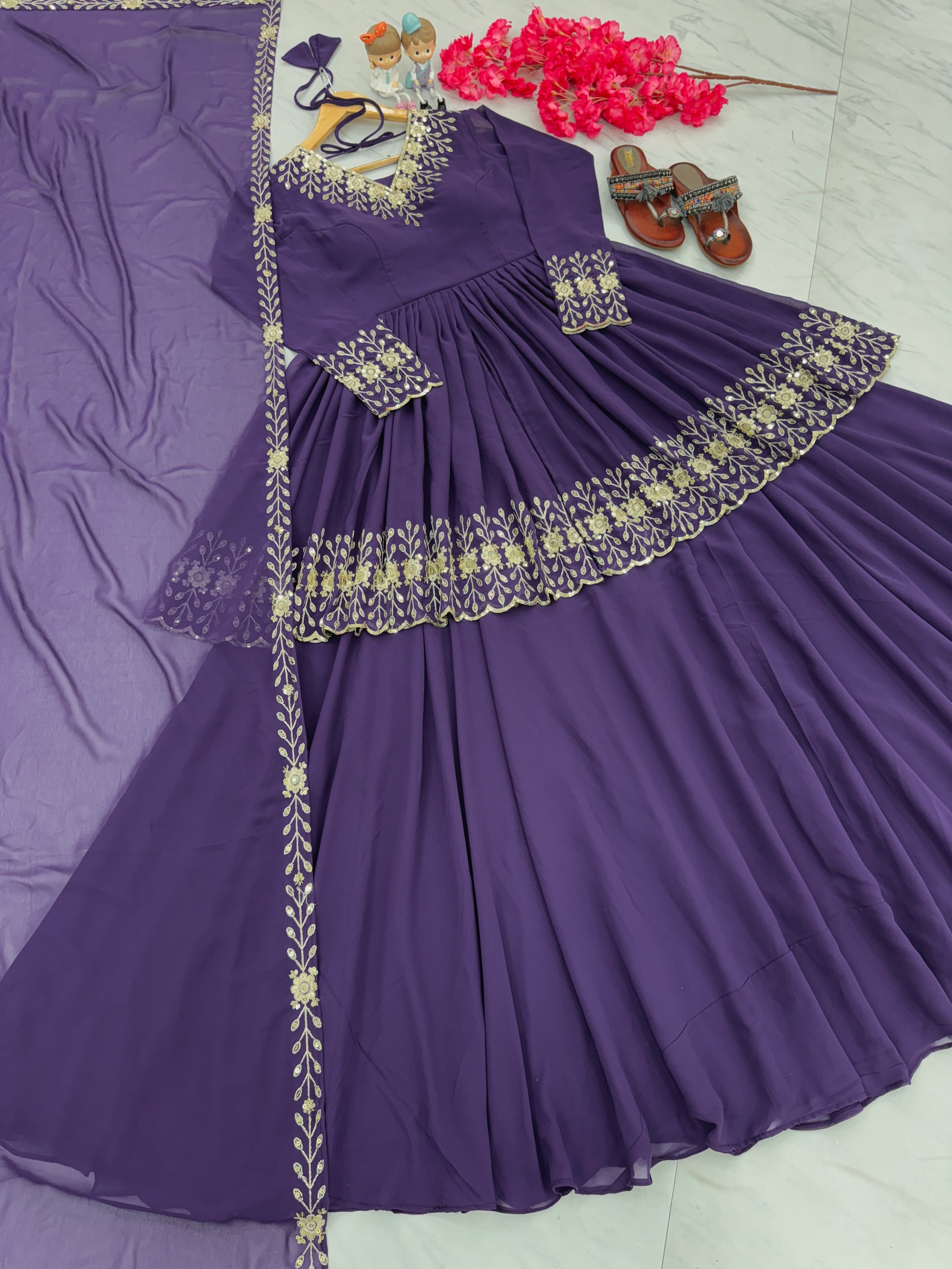 Beautiful Party Wear Look Top With Lehenga & Dupatta Set