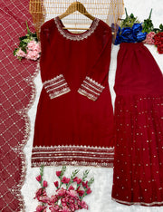 Designer Party Wear Top Bottom And Fancy Dupatta