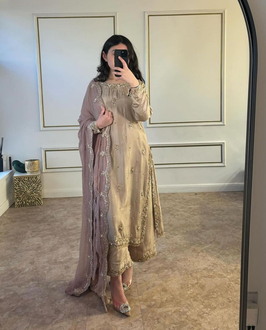 Party Wear Designer Top Bottom And Dupatta With Embroidery Work