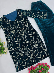 Designer Party Wear Top Pent With Embroidery Sequence Work