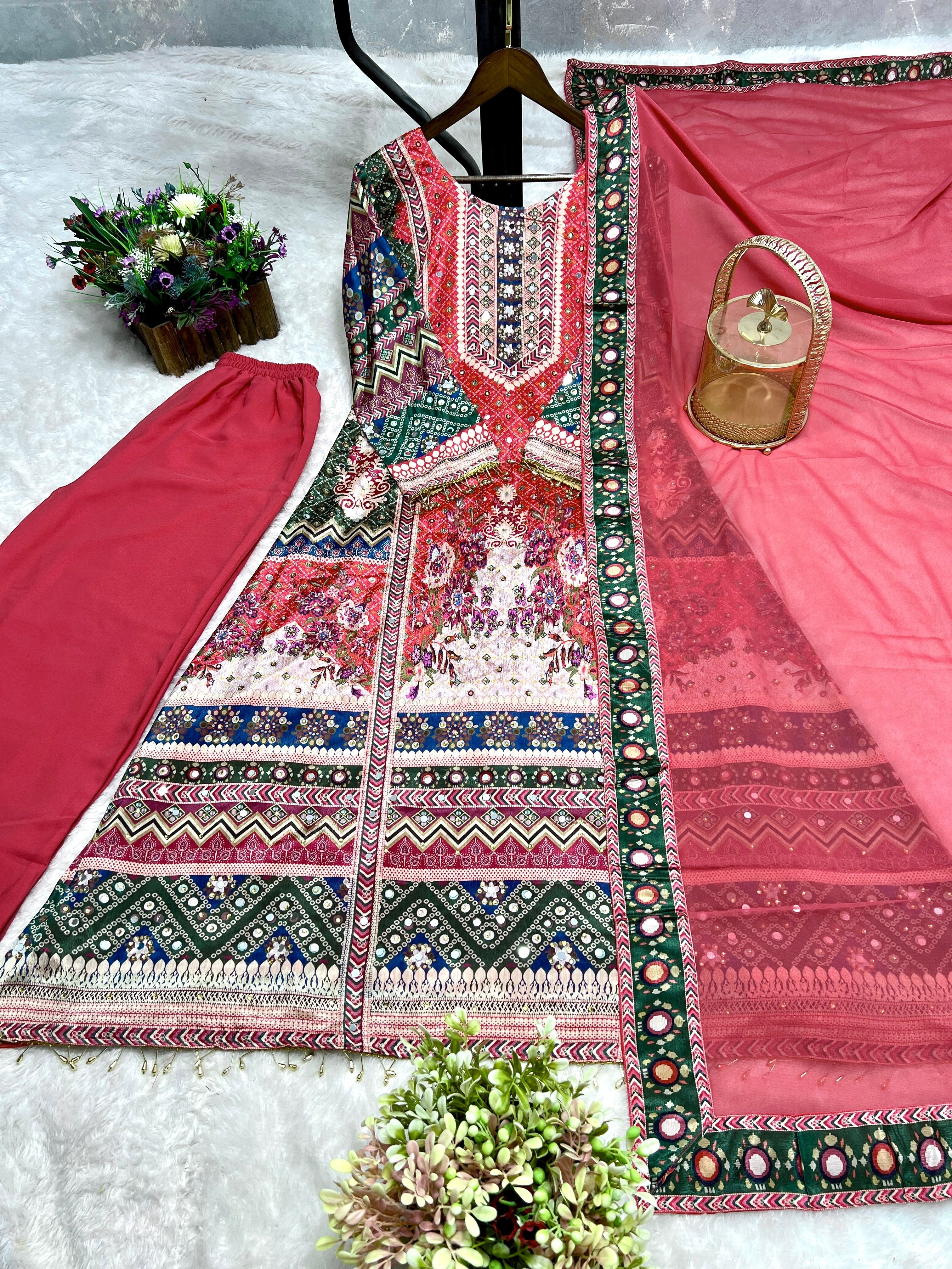 Party Wear Beautiful Top-Bottom And Dupatta