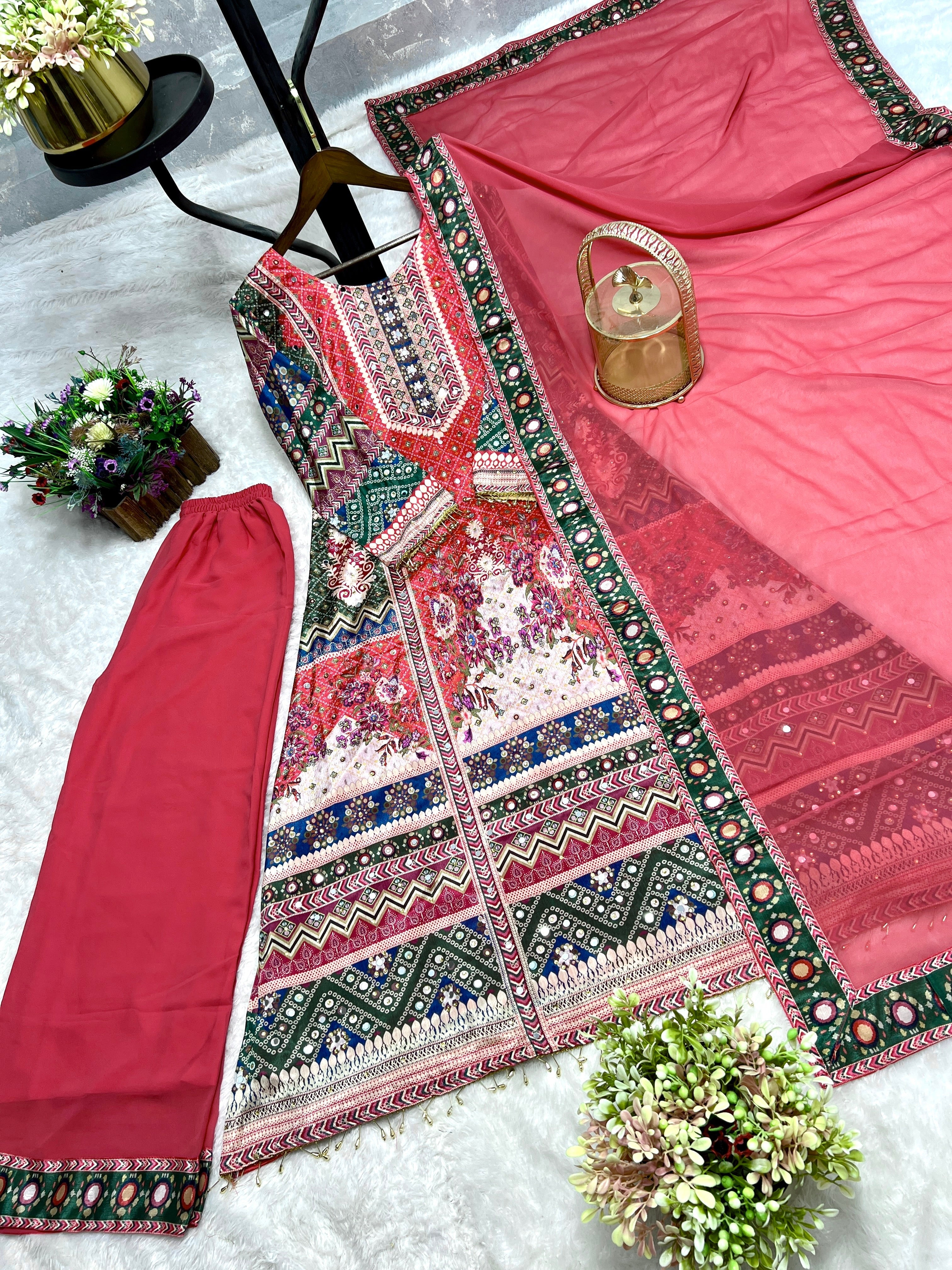 Party Wear Beautiful Top-Bottom And Dupatta
