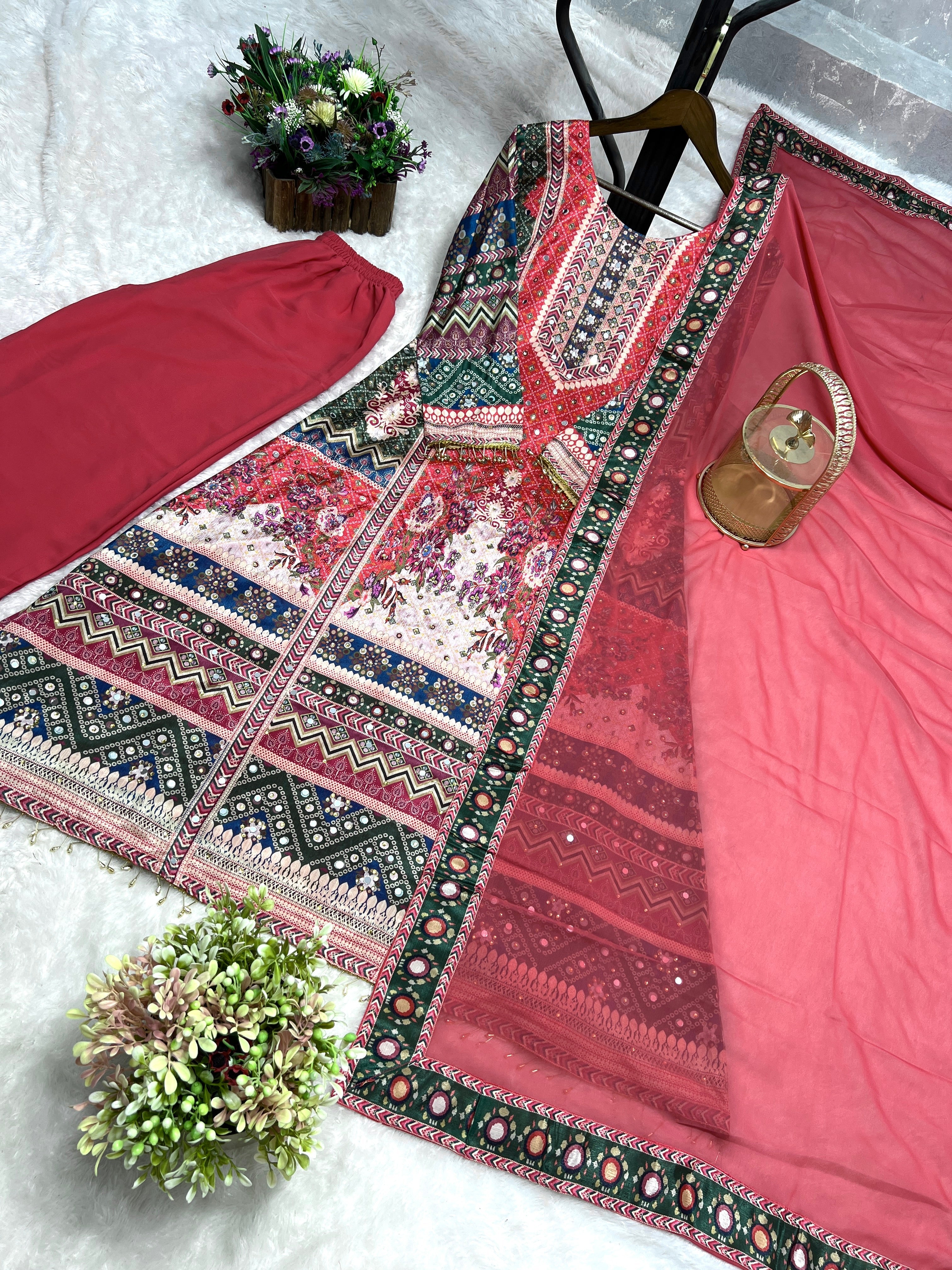 Party Wear Beautiful Top-Bottom And Dupatta