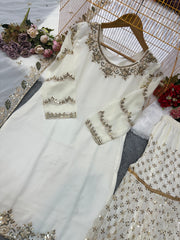 Party Wear Beautiful Top And Sharara With Fancy Dupatta