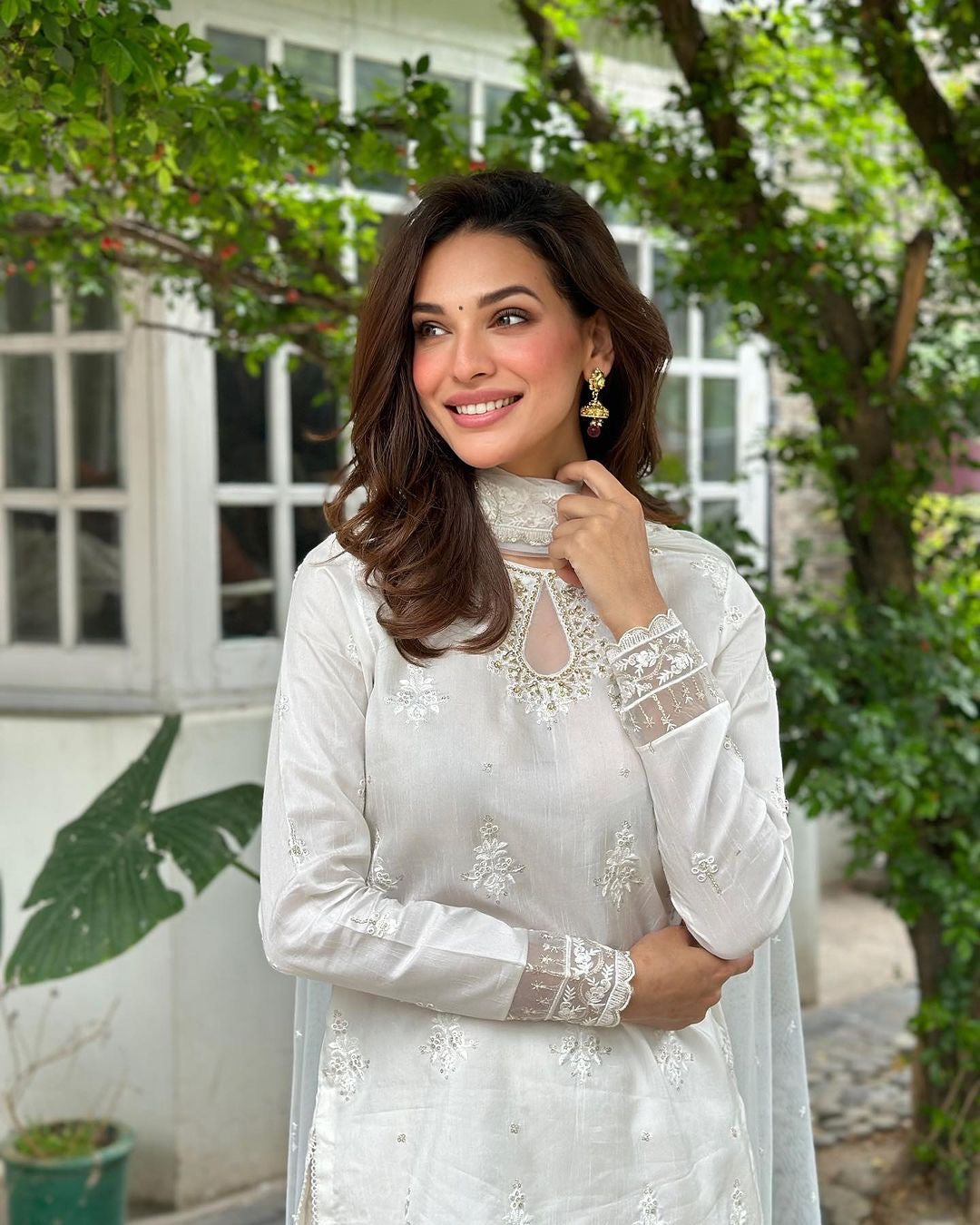 Designer Top - Sharara With Dupatta With Embroidery And Sequins Work