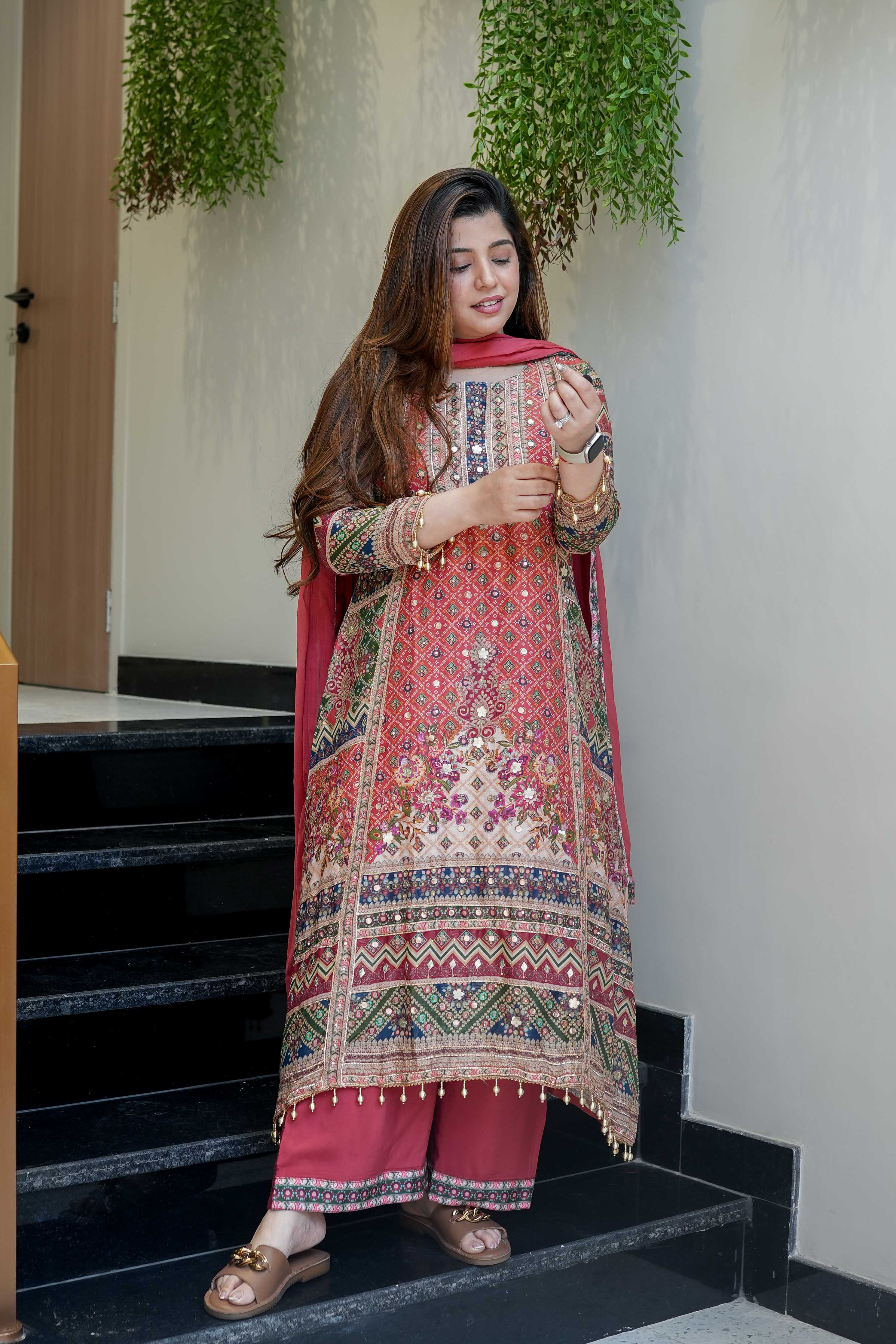 Party Wear Beautiful Top-Bottom And Dupatta