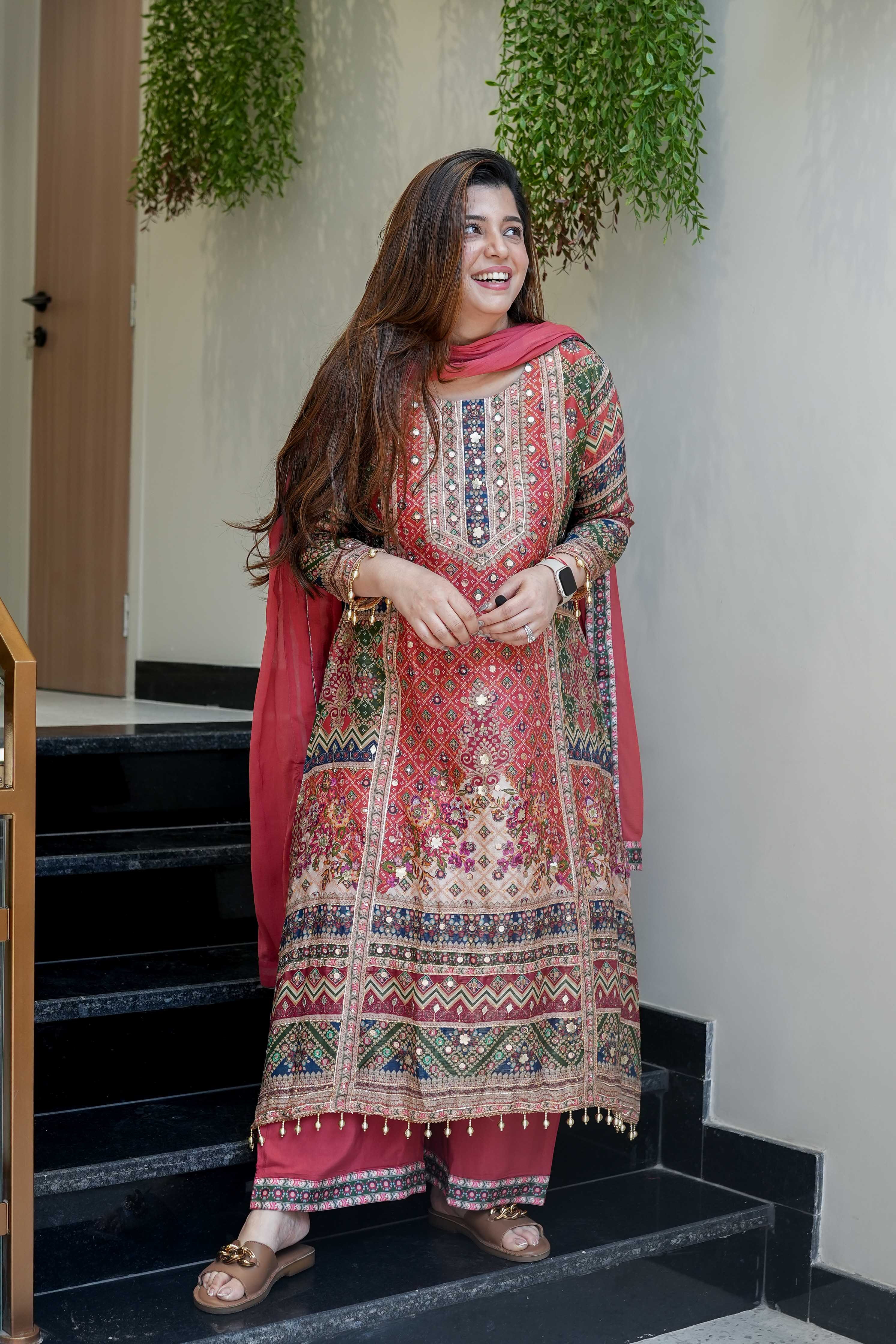 Party Wear Beautiful Top-Bottom And Dupatta