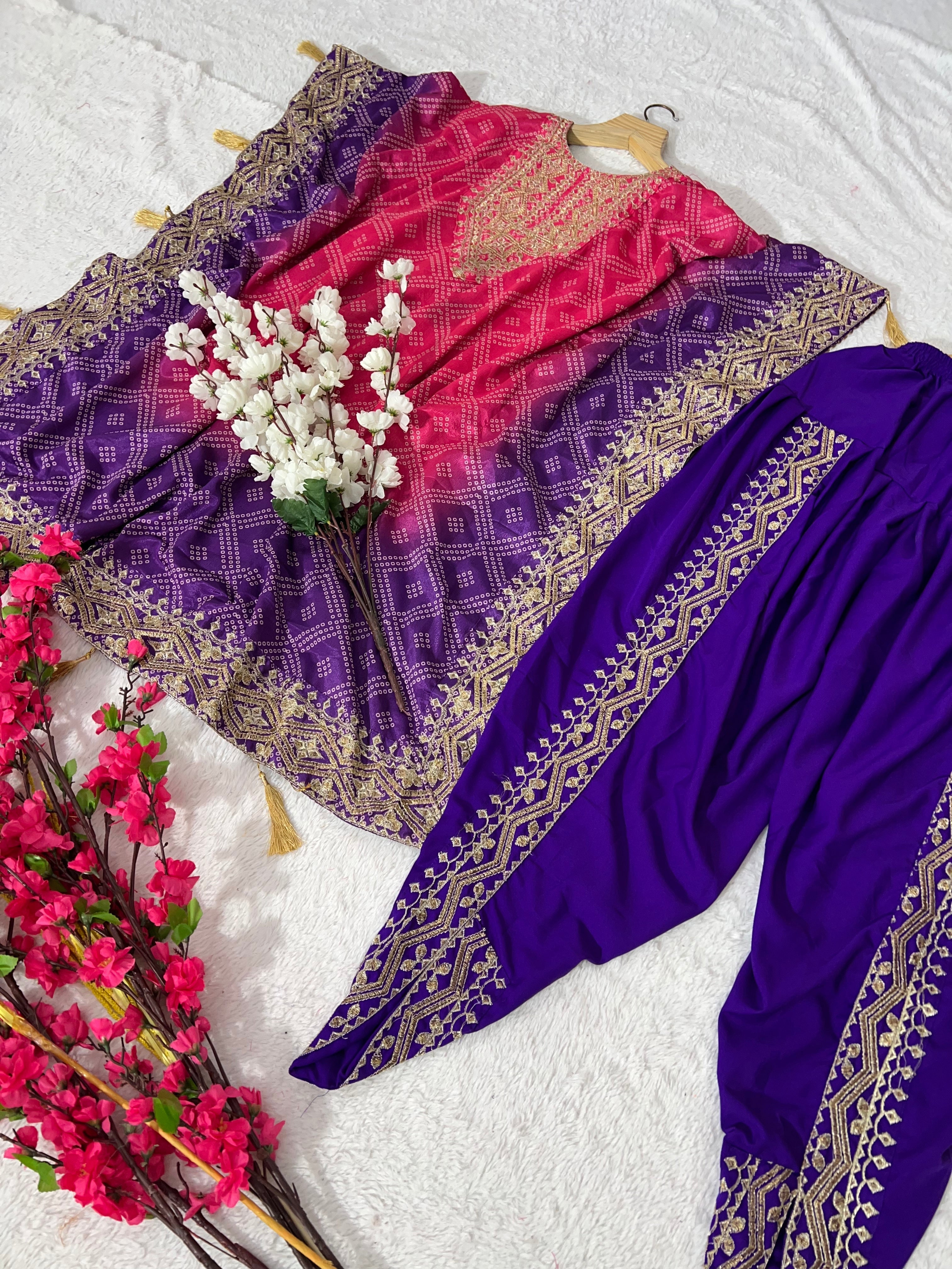 Party Wear Beautiful Top-Bottom With Digital Print