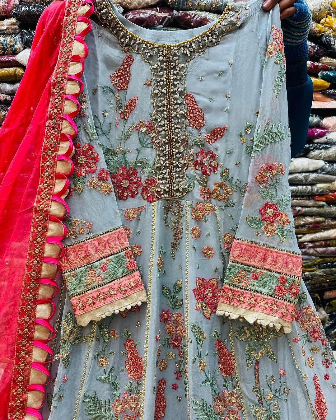 Designer Party Wear Suit Set With Sequence Work